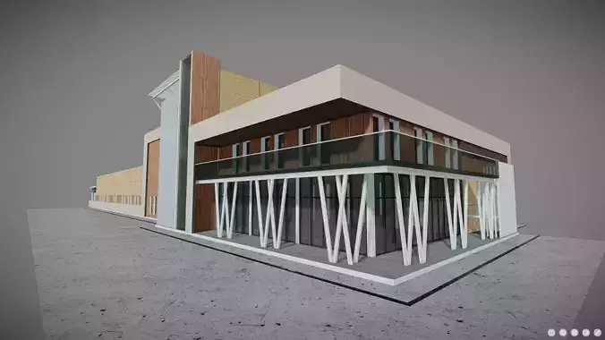P0018 Industrial Building Winery Low-poly 3D model