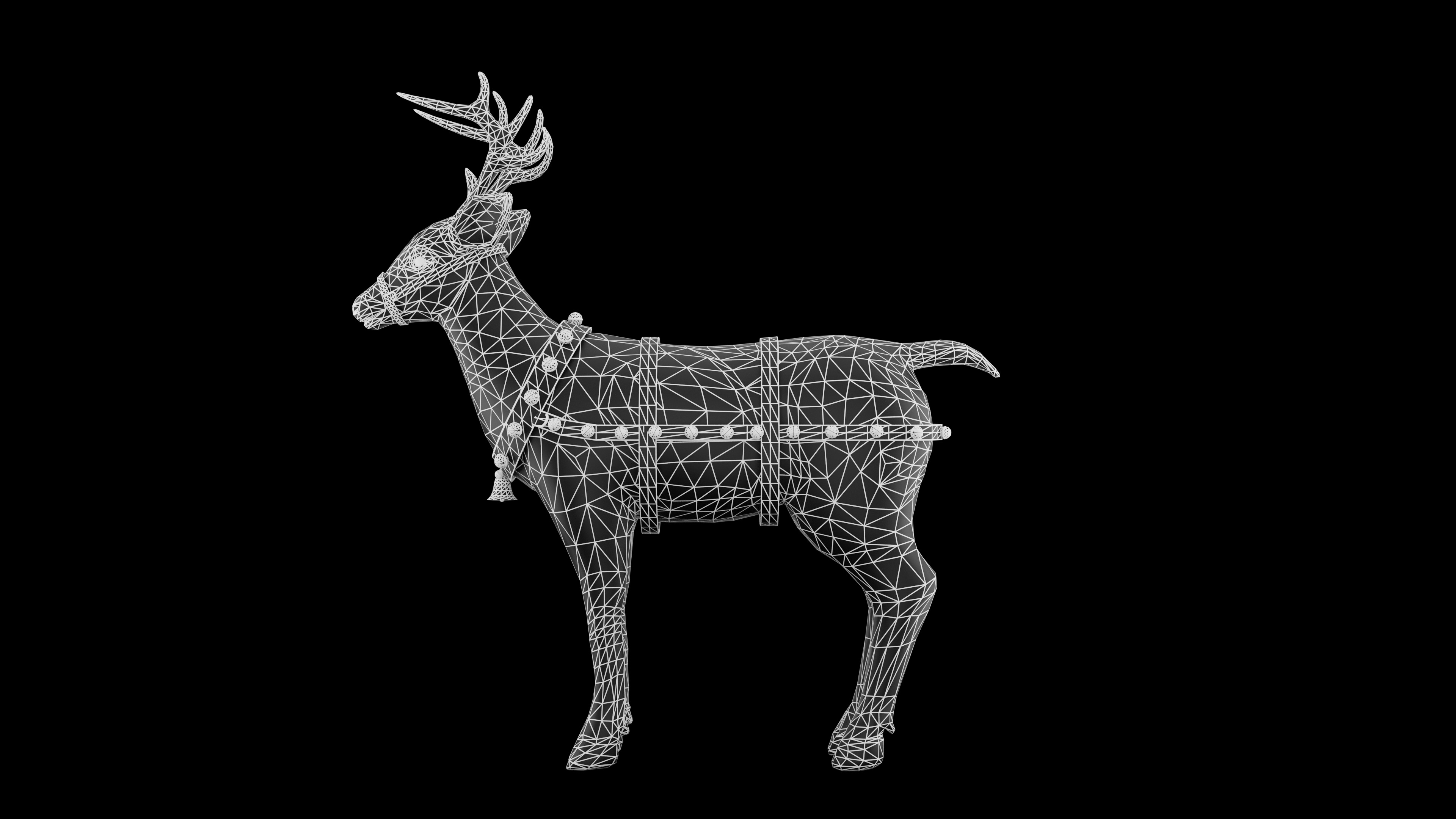 New Christmas Reindeer Low-poly 3D model_11