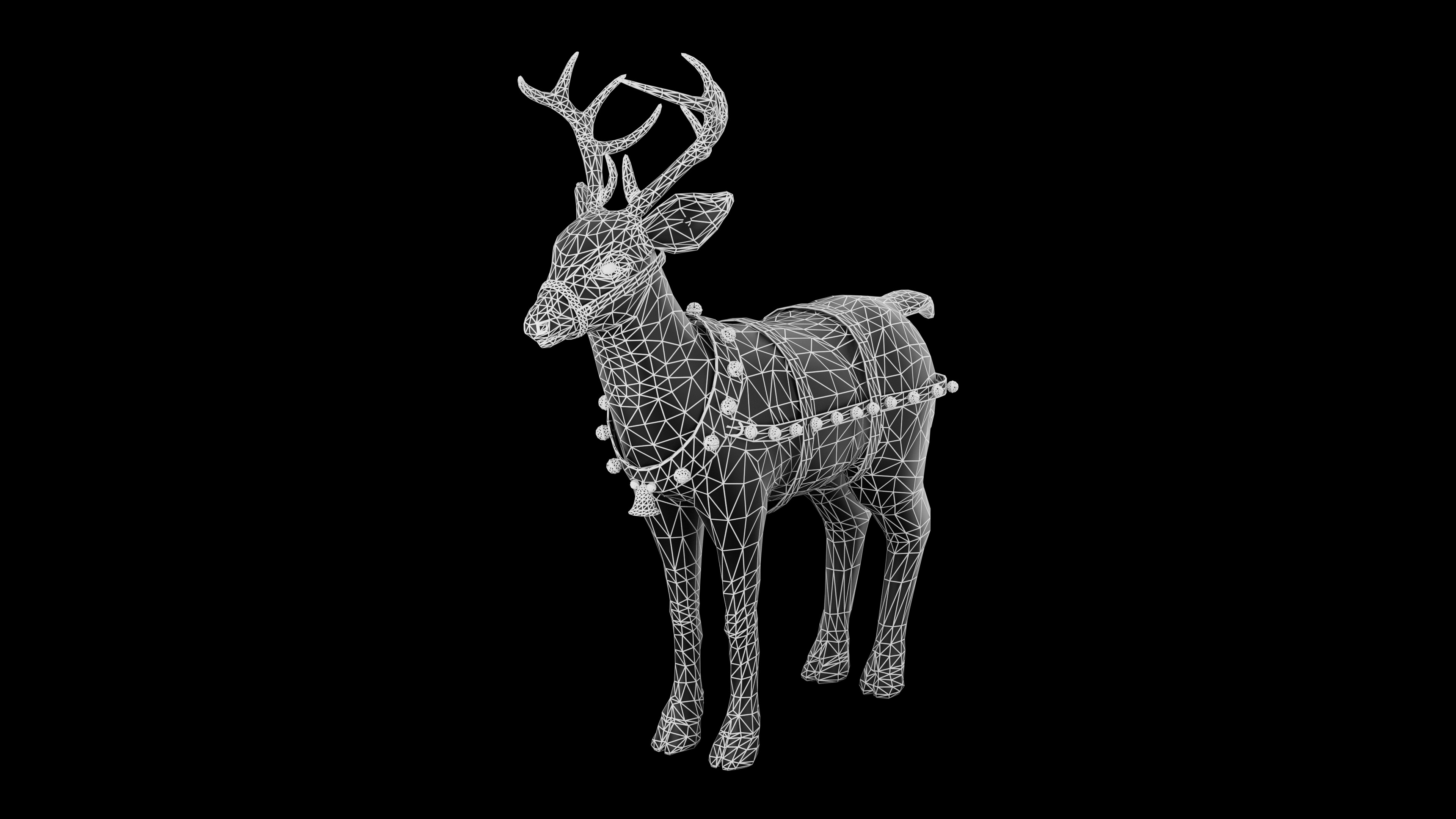 New Christmas Reindeer Low-poly 3D model_7