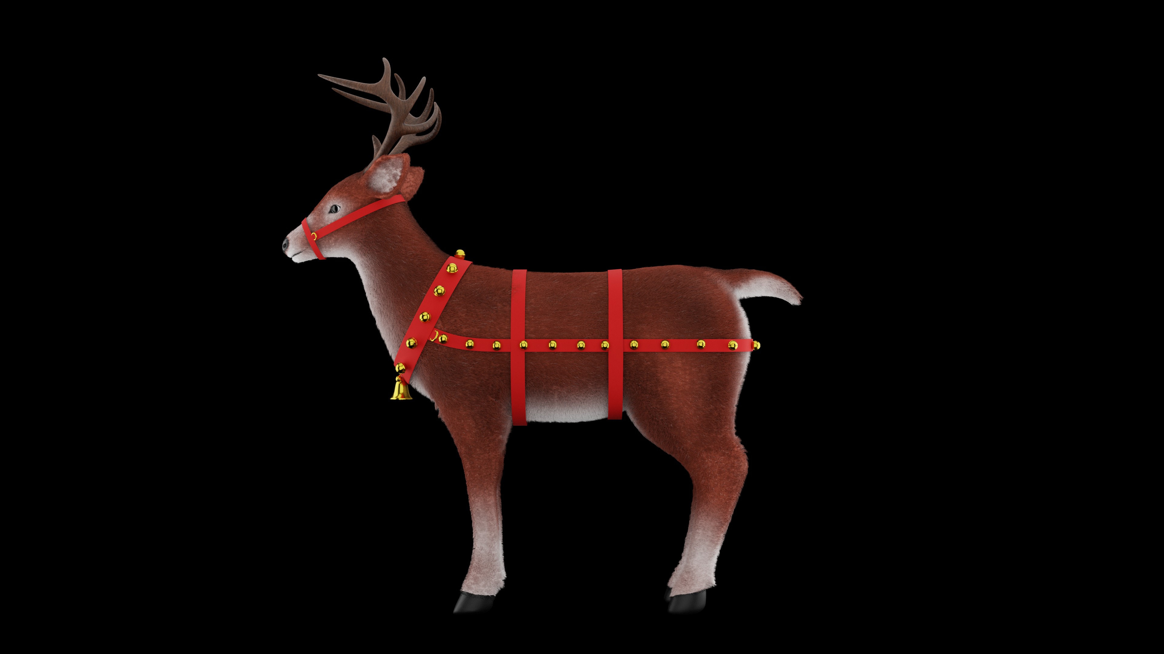 New Christmas Reindeer Low-poly 3D model_5