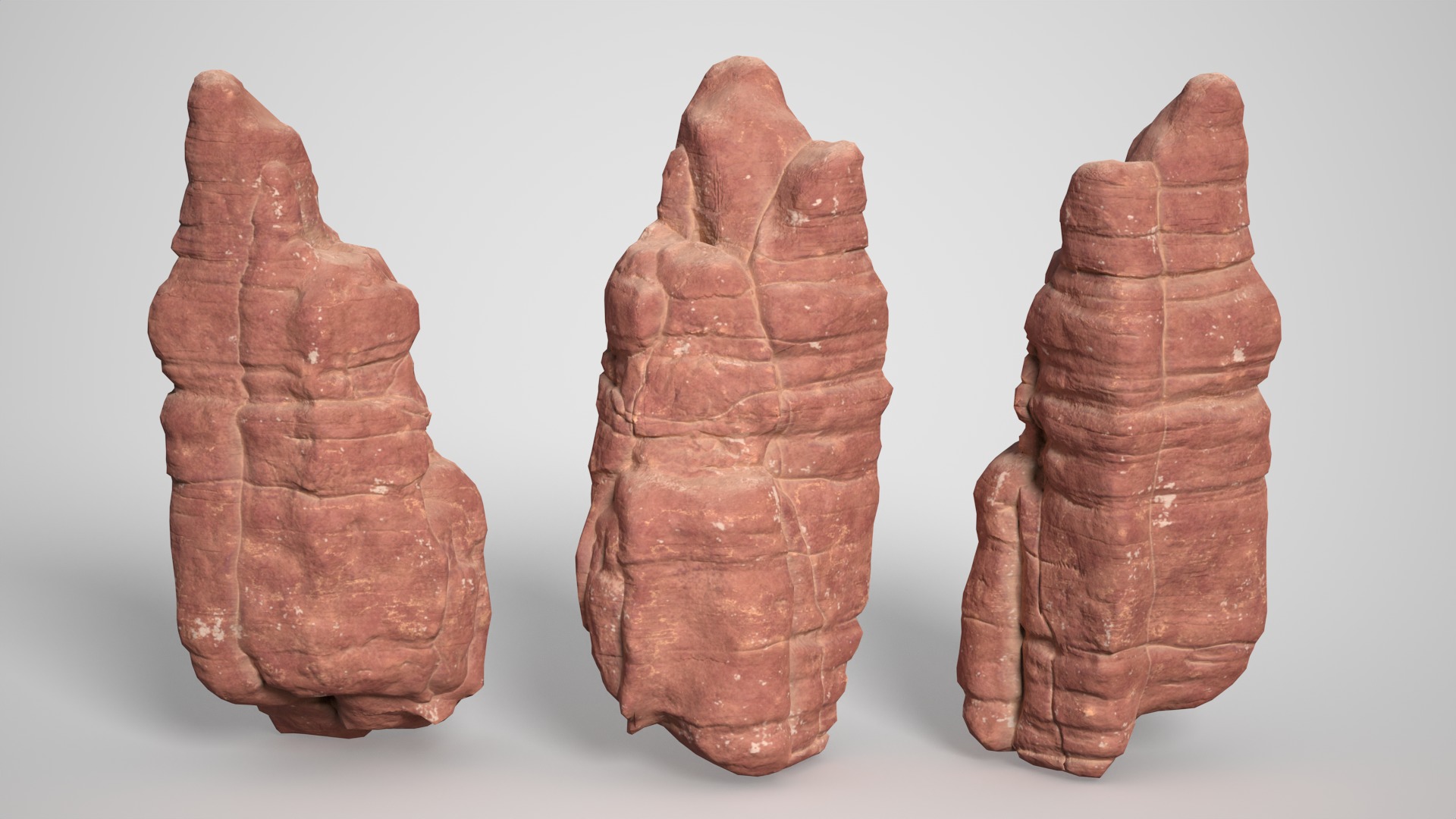 14 Sandstone Columns Desert - 241025 Low-poly 3D model_10