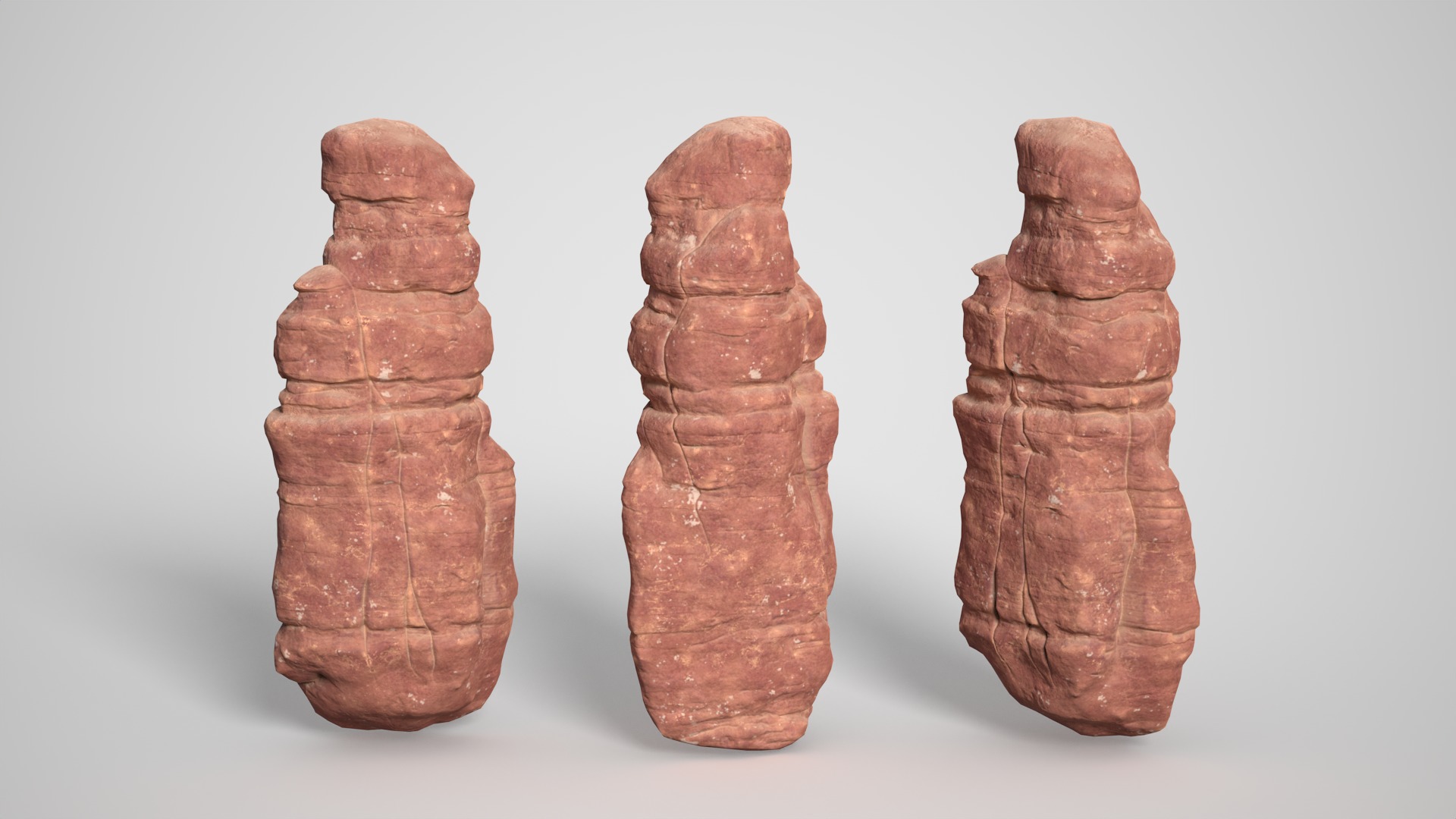 14 Sandstone Columns Desert - 241025 Low-poly 3D model_4