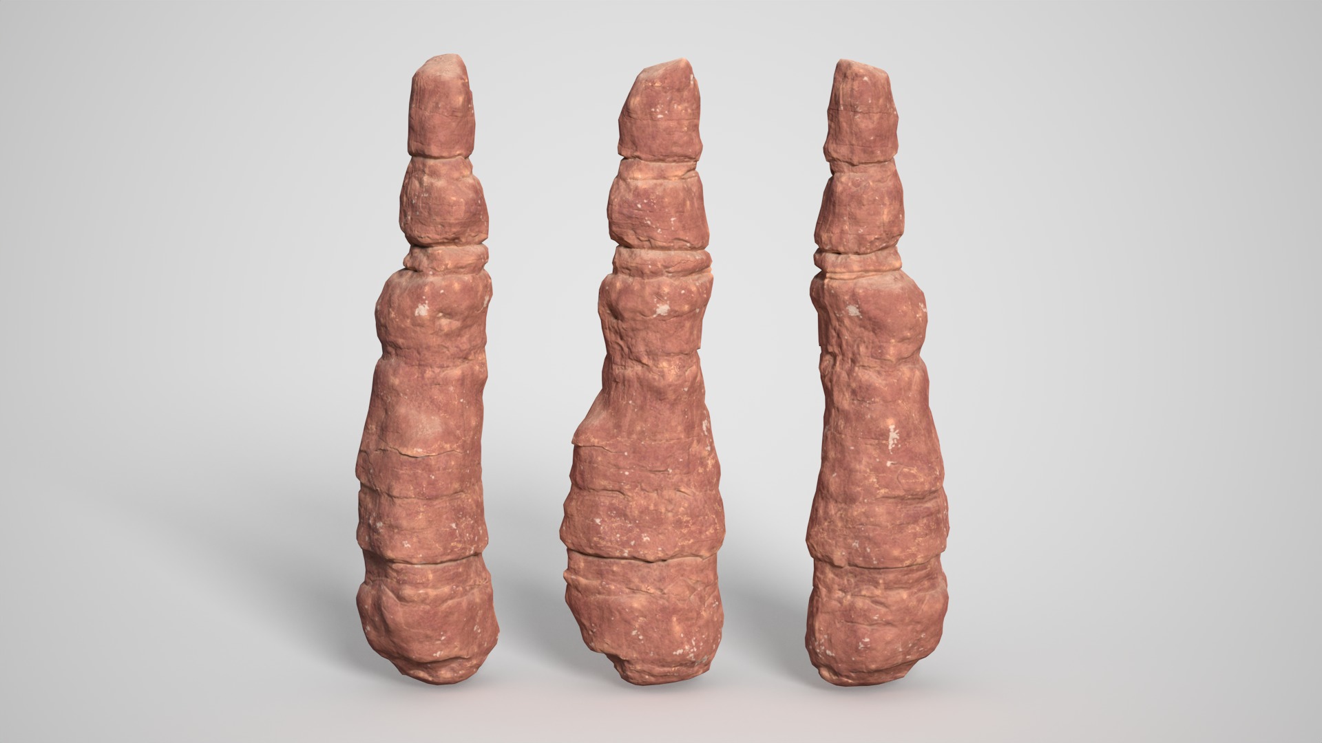 14 Sandstone Columns Desert - 241025 Low-poly 3D model_3