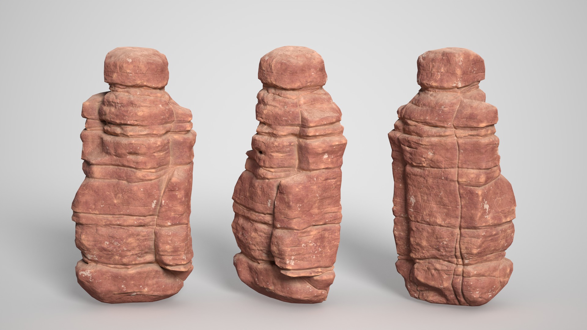 14 Sandstone Columns Desert - 241025 Low-poly 3D model_6