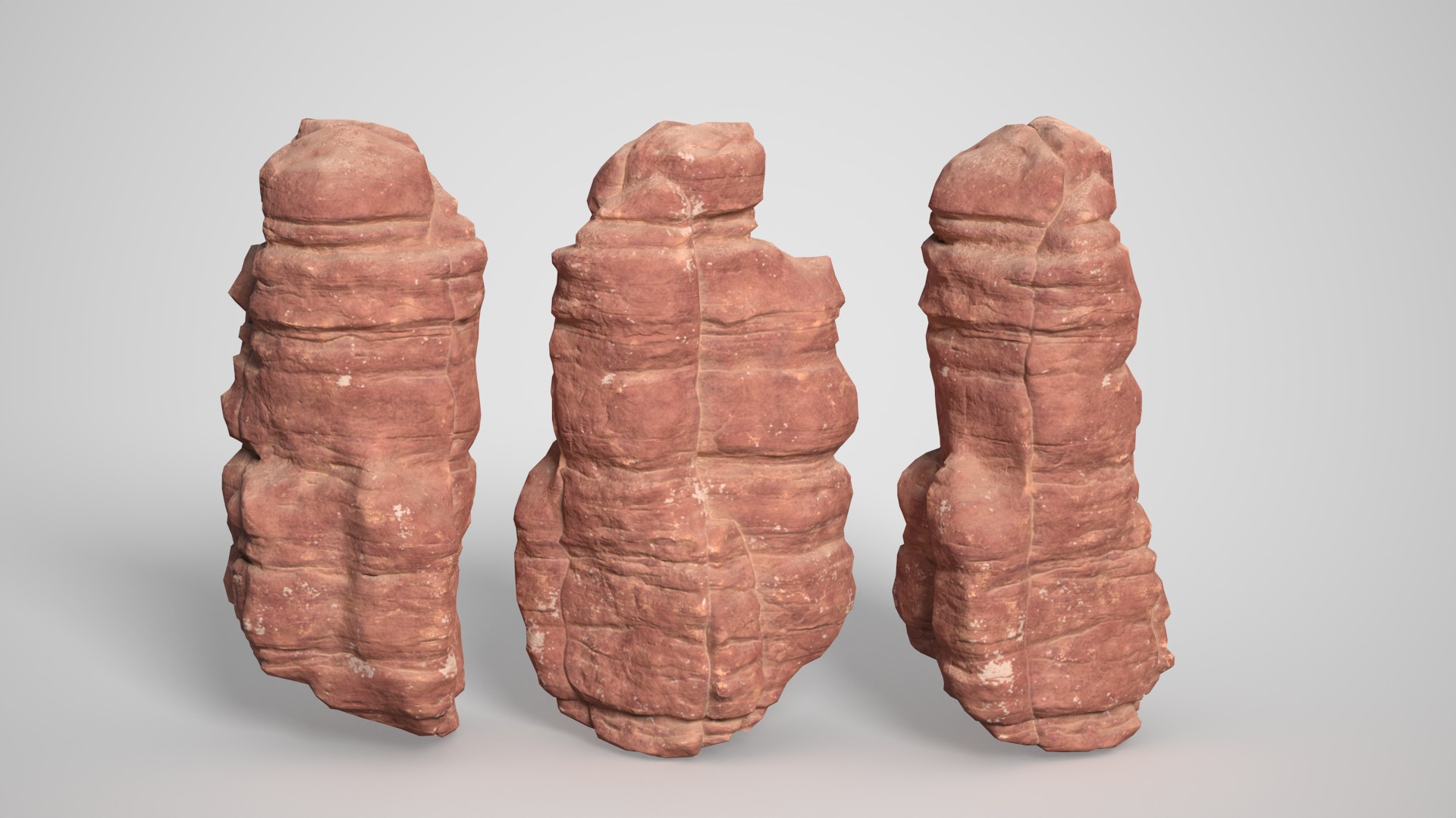 14 Sandstone Columns Desert - 241025 Low-poly 3D model_9