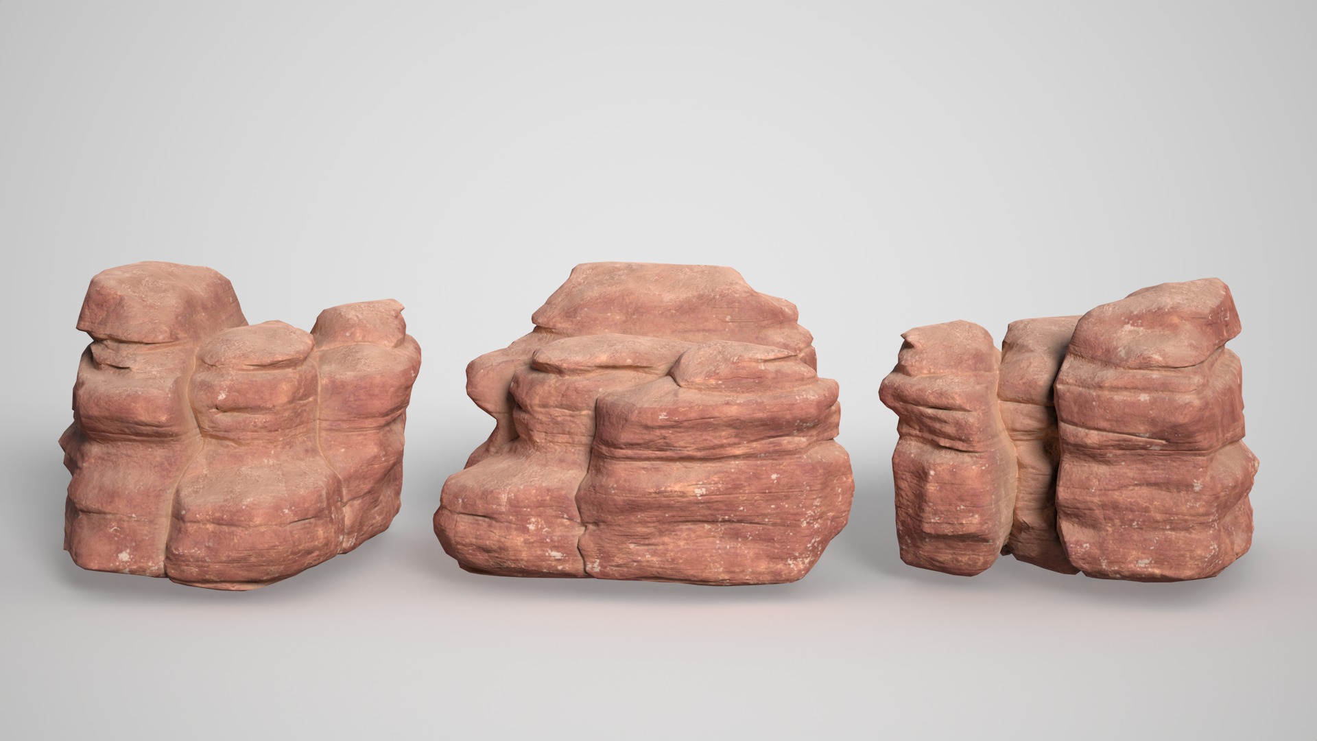 14 Sandstone Columns Desert - 241025 Low-poly 3D model_7