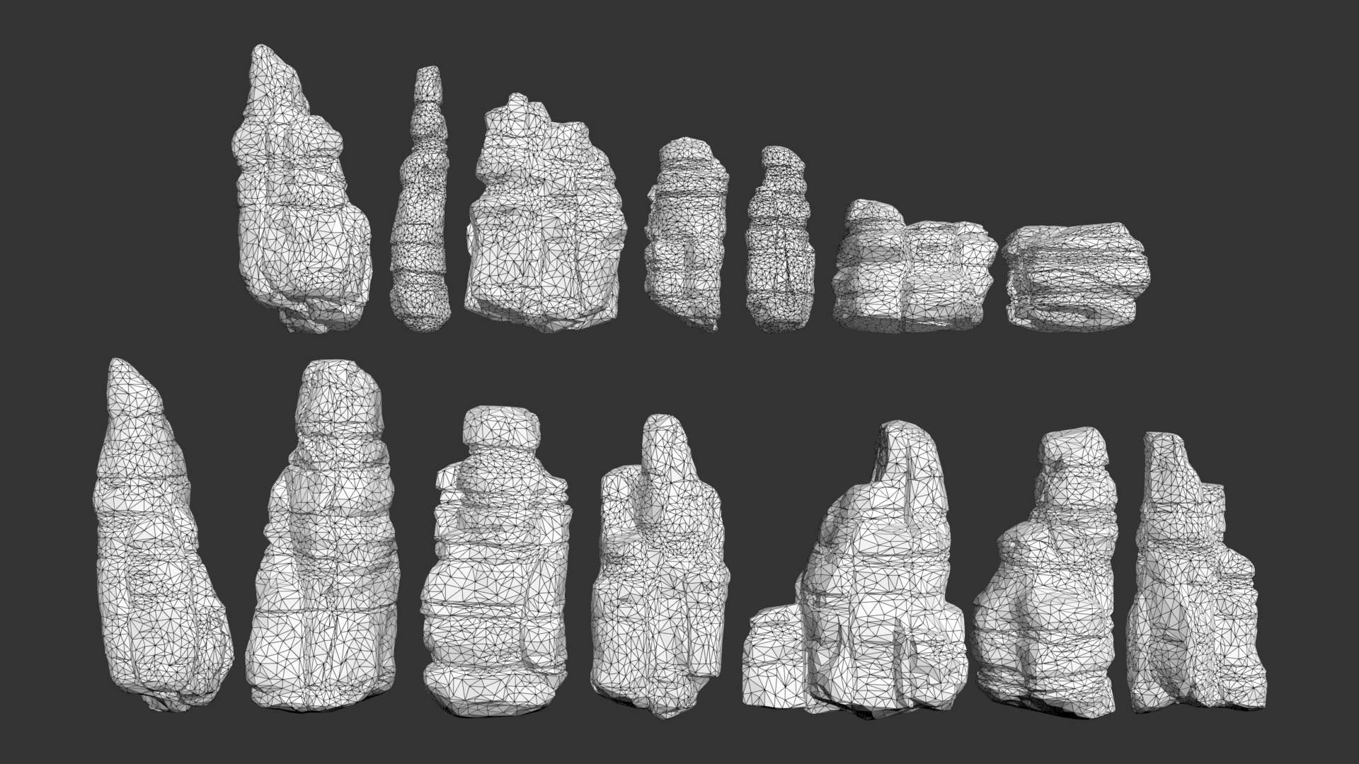 14 Sandstone Columns Desert - 241025 Low-poly 3D model_16