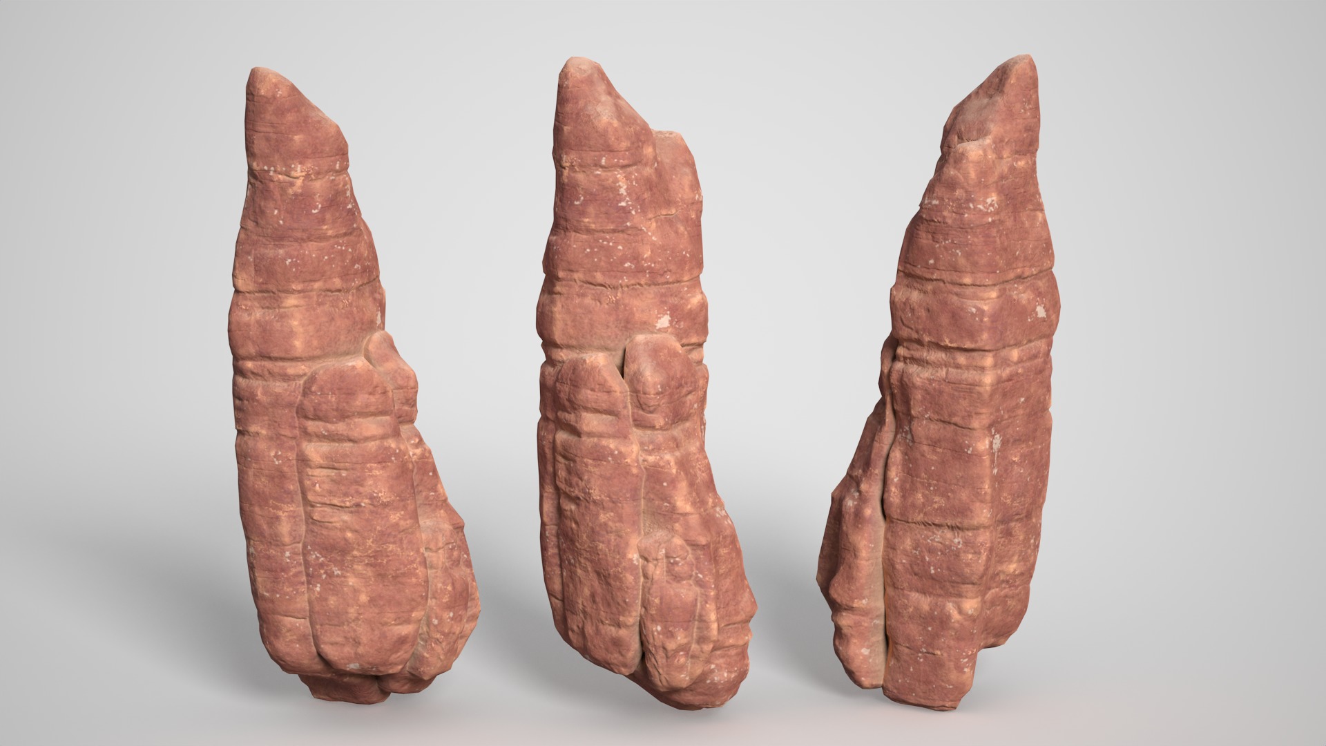 14 Sandstone Columns Desert - 241025 Low-poly 3D model_15