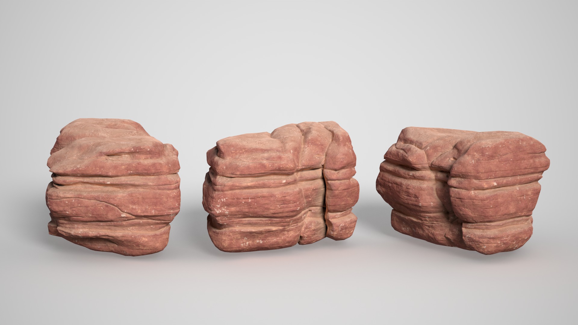14 Sandstone Columns Desert - 241025 Low-poly 3D model_8