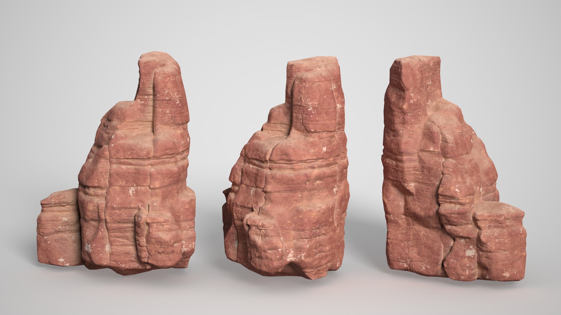 14 Sandstone Columns Desert - 241025 Low-poly 3D model_13