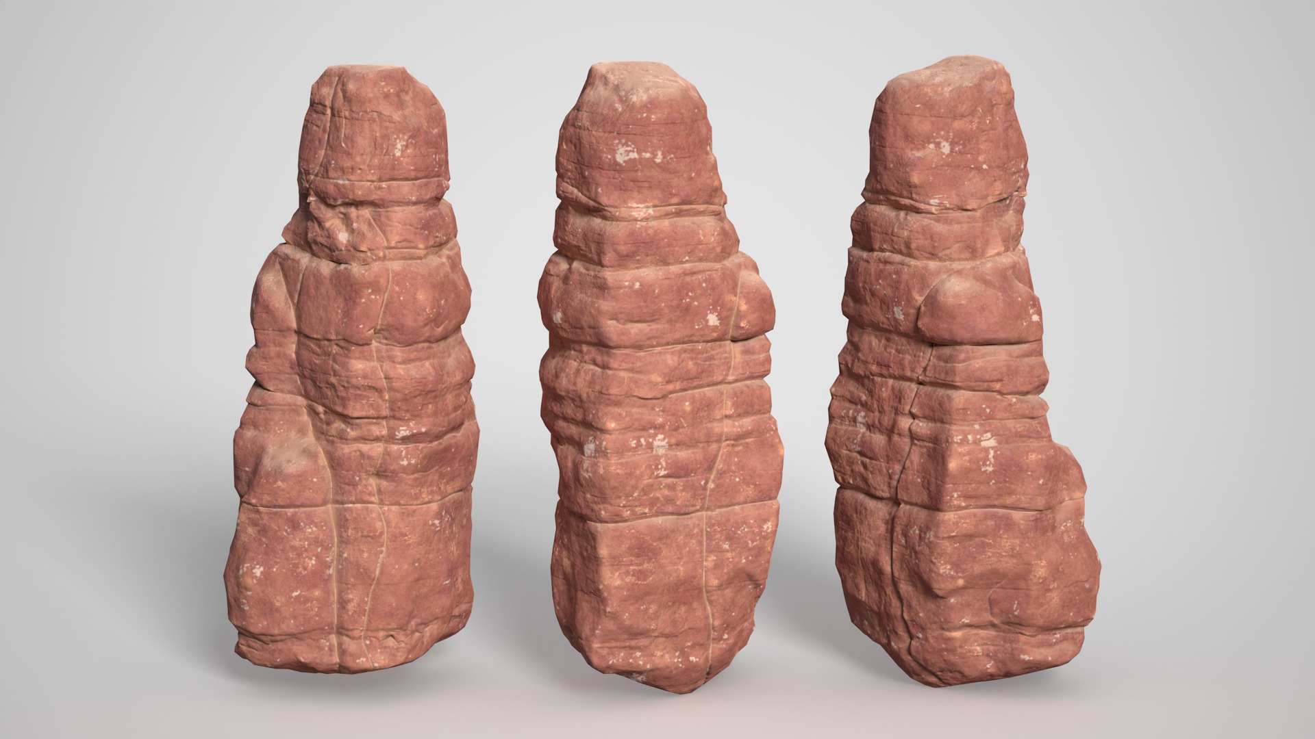 14 Sandstone Columns Desert - 241025 Low-poly 3D model_5