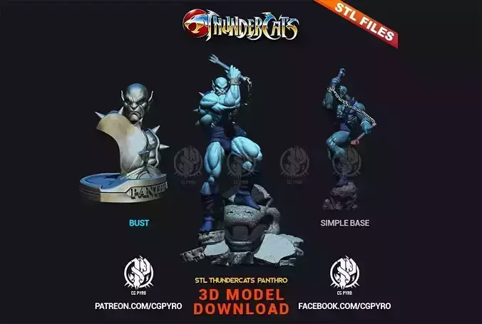 Panthro from Thundercats STL files 3D printing collectibles
