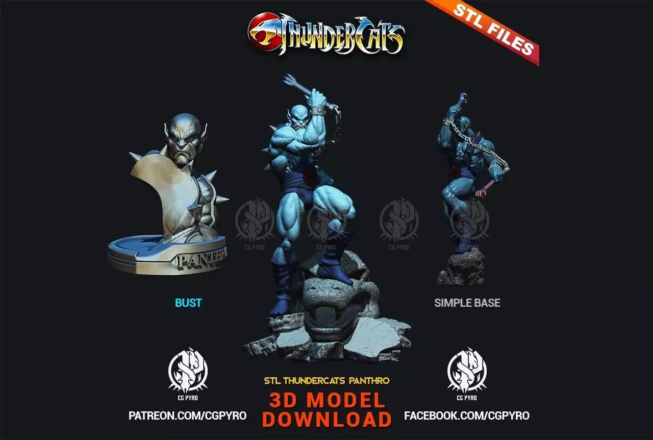 Panthro from Thundercats STL files 3D printing collectibles 3D print model