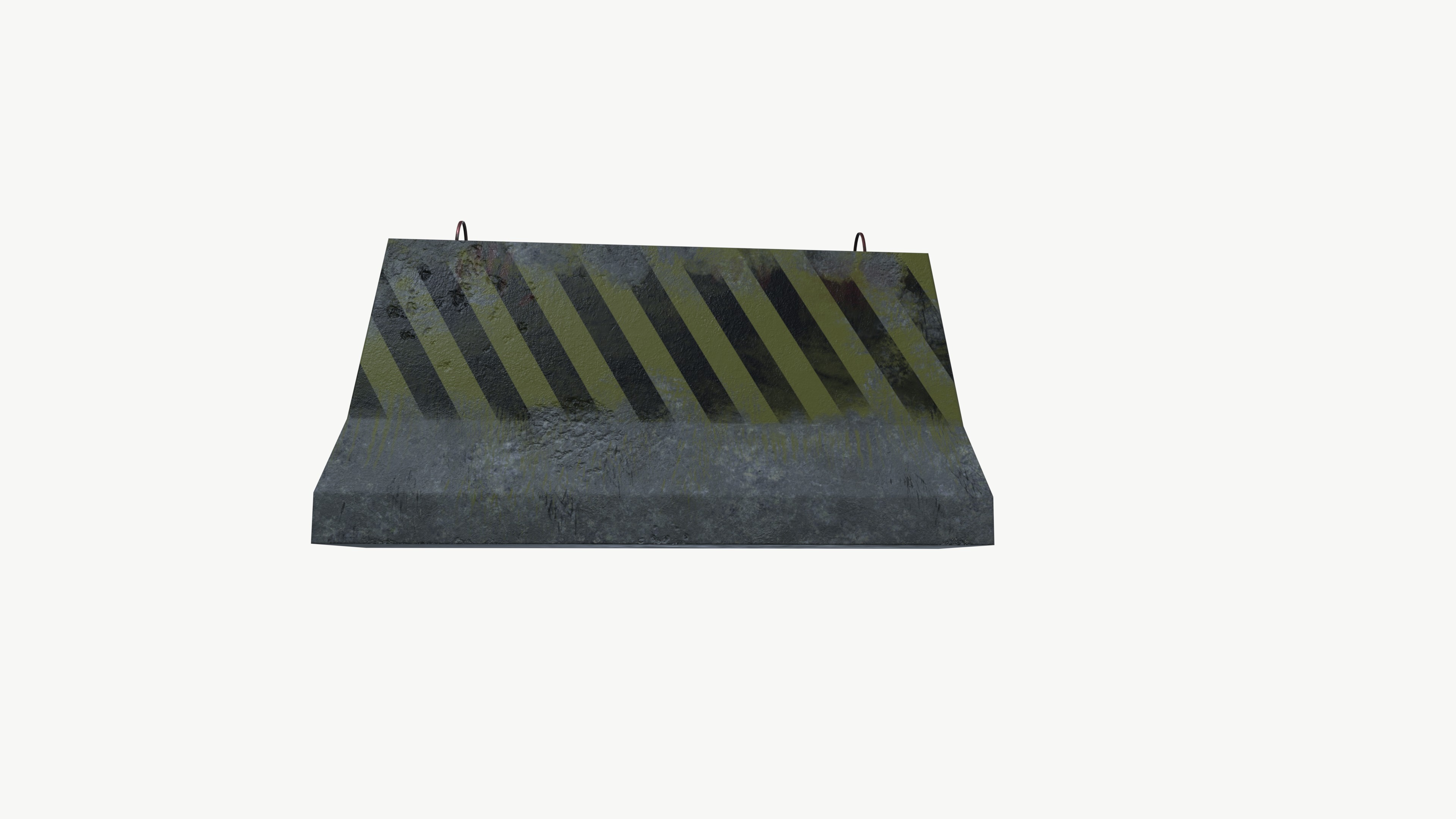 Concrete road barricade 3D model_5