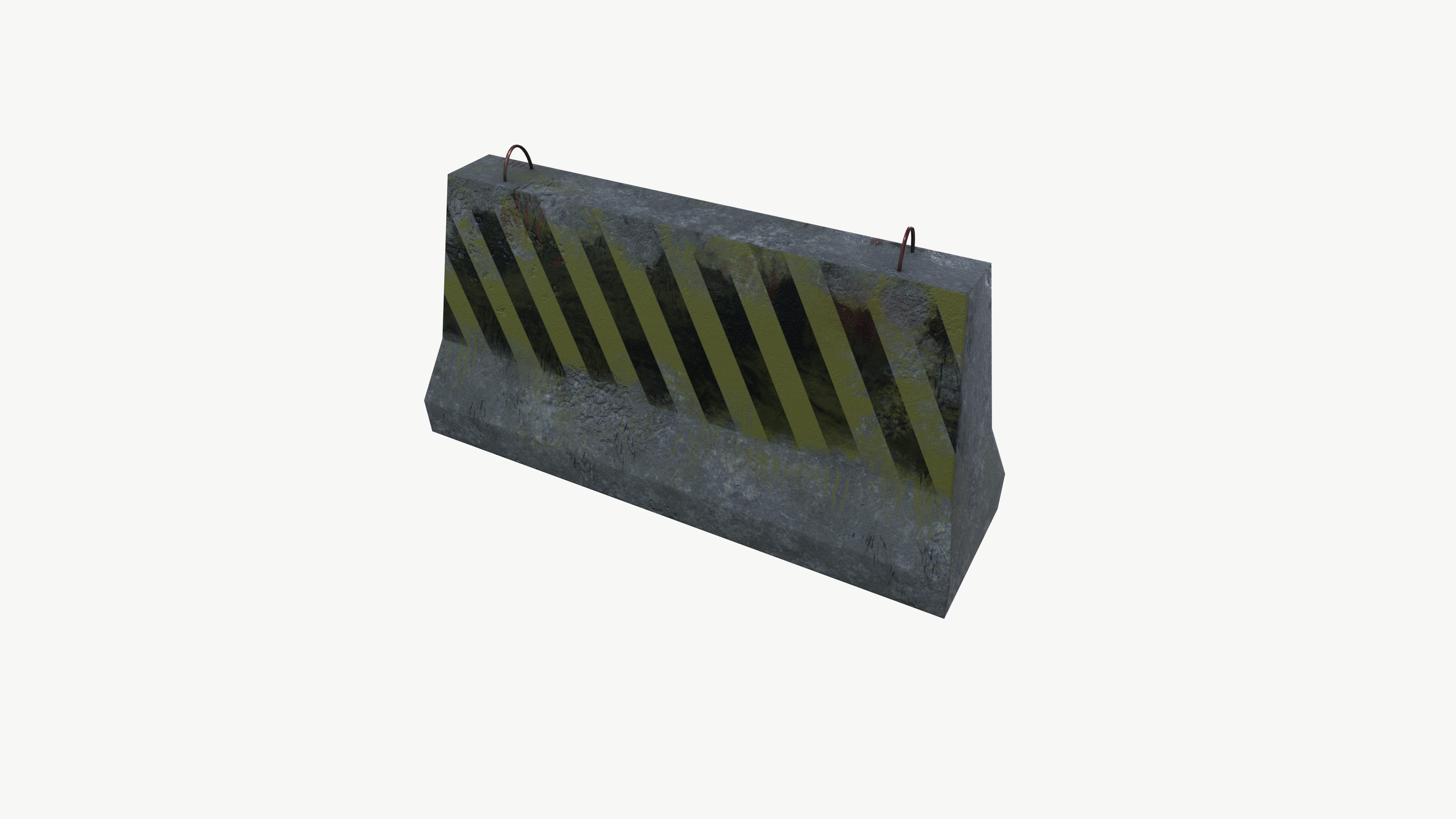 Concrete road barricade 3D model_4