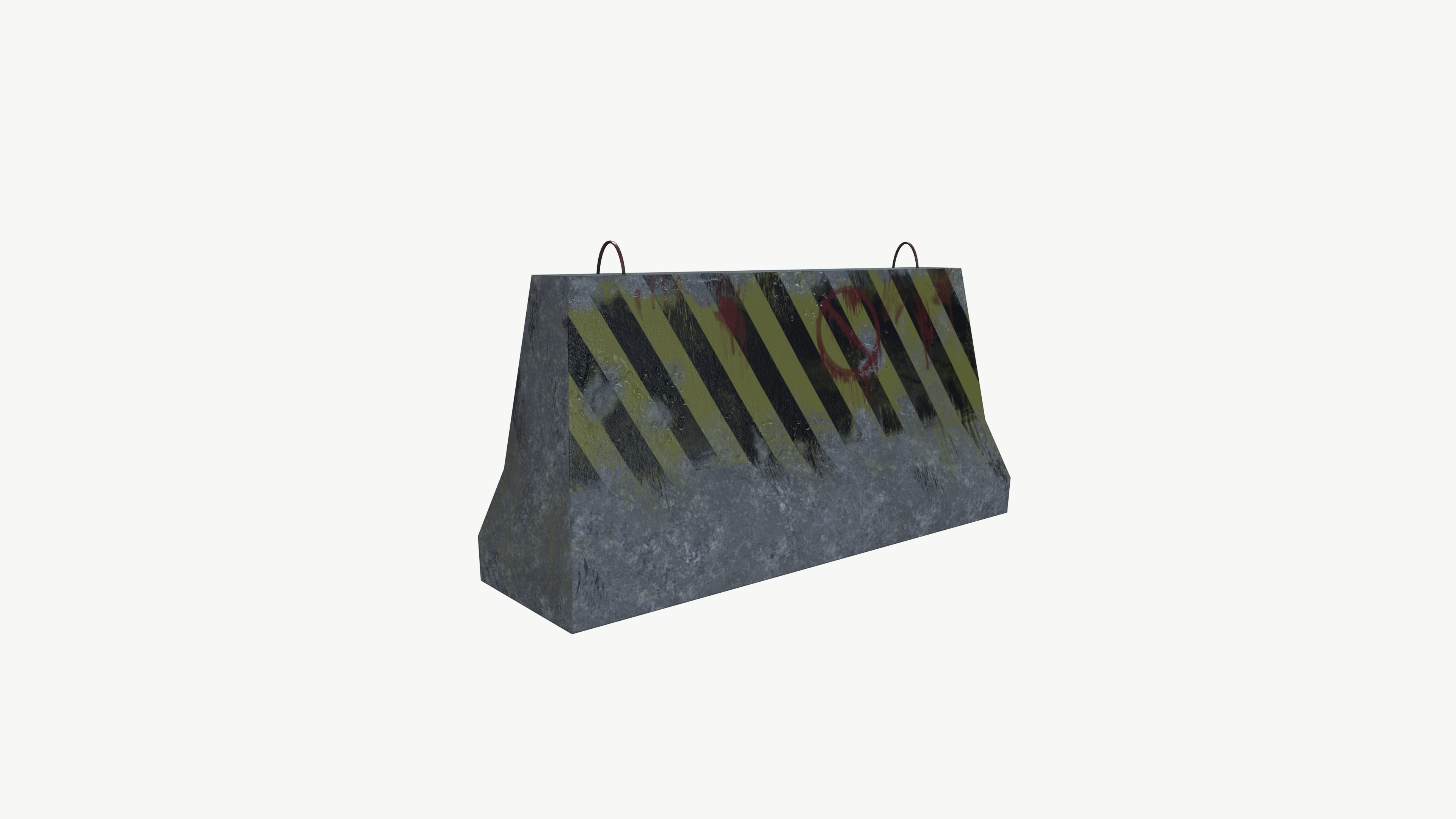 Concrete road barricade 3D model_3