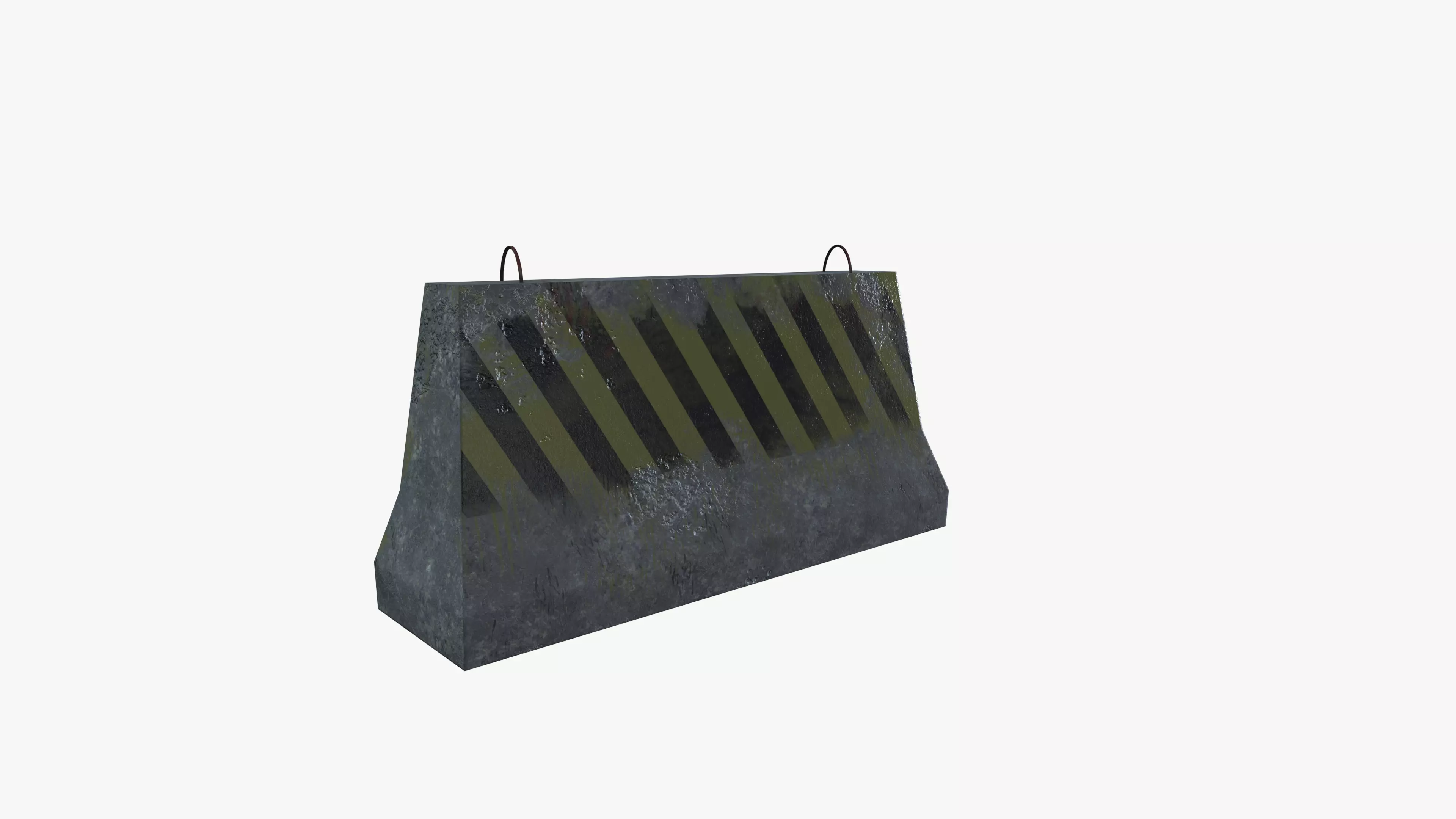 Concrete road barricade 3D model_0