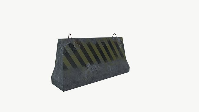 Concrete road barricade 3D model