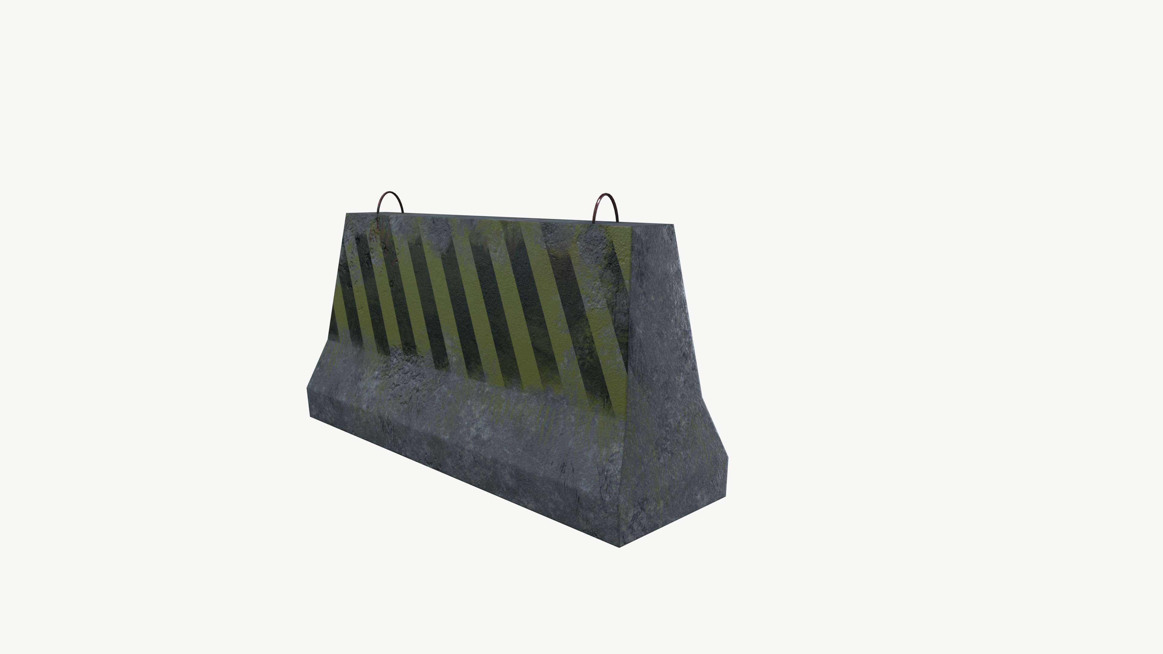 Concrete road barricade 3D model_2