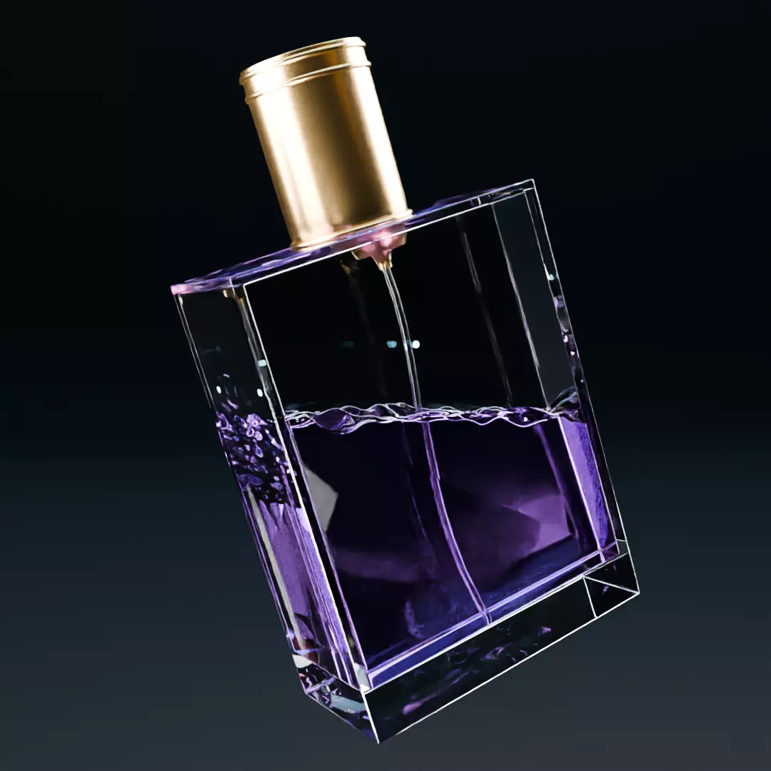 Perfume bottle purple 3D model Advertising 3D model_0