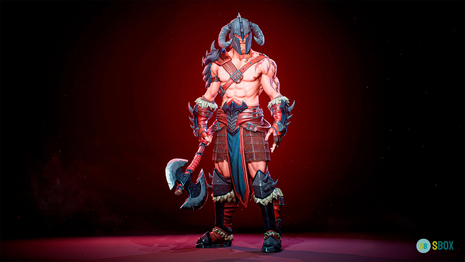 Barbarian Low-poly 3D model_8