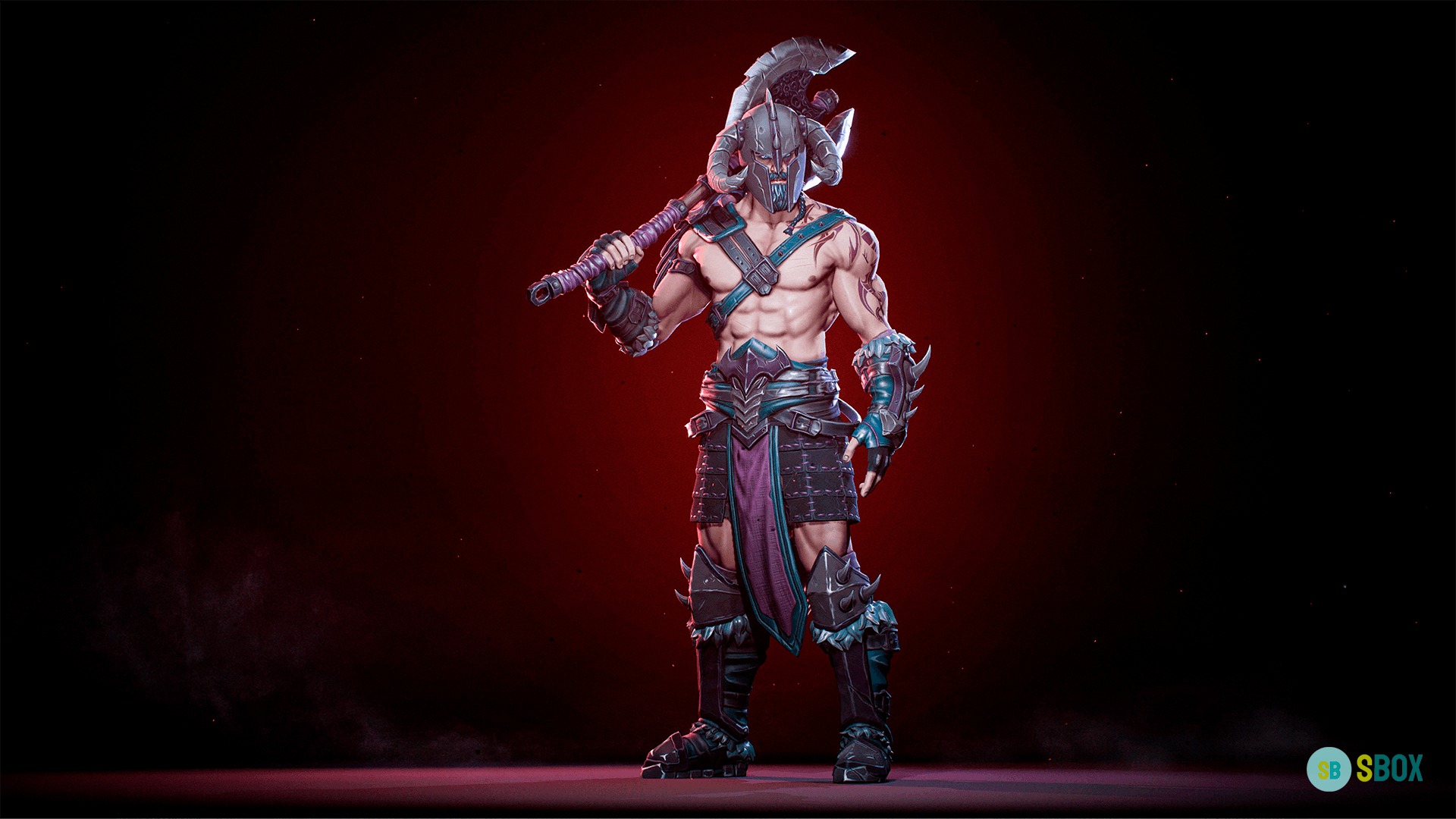 Barbarian Low-poly 3D model_3