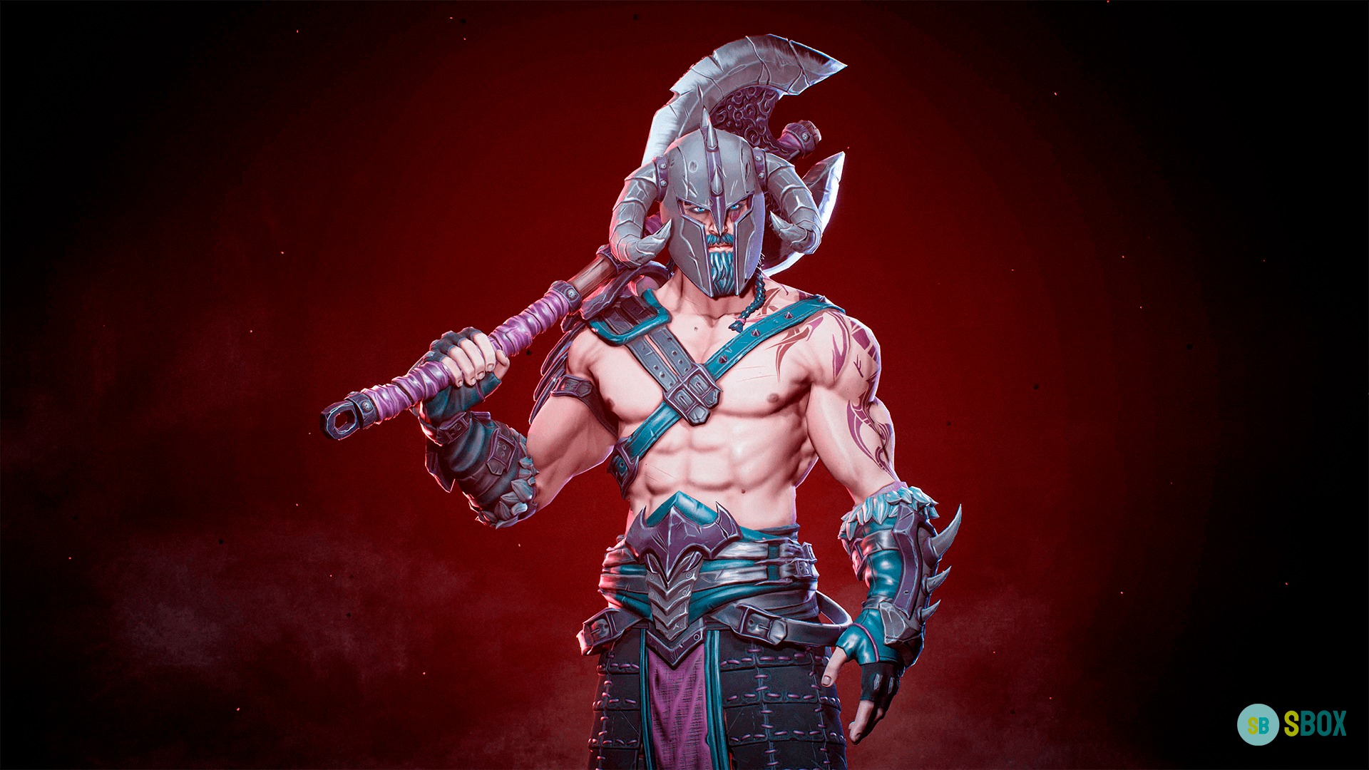 Barbarian Low-poly 3D model_2