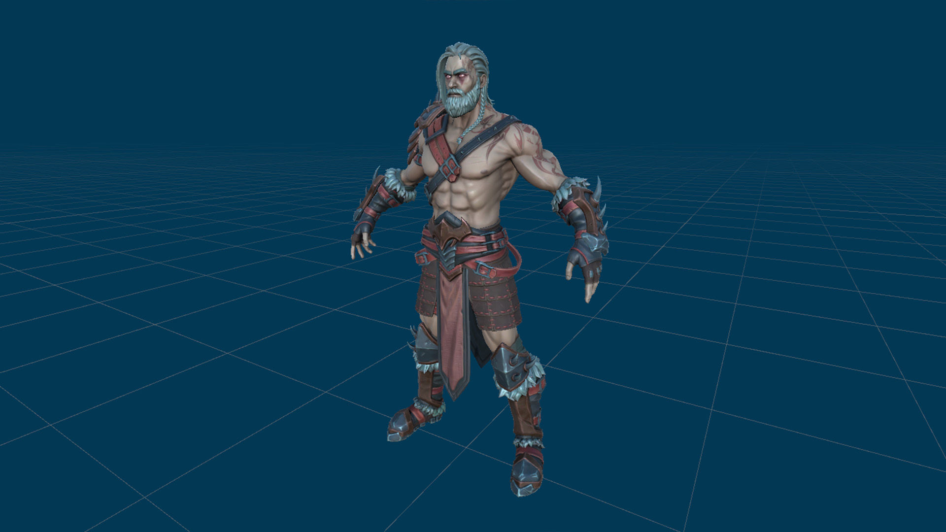 Barbarian Low-poly 3D model_20