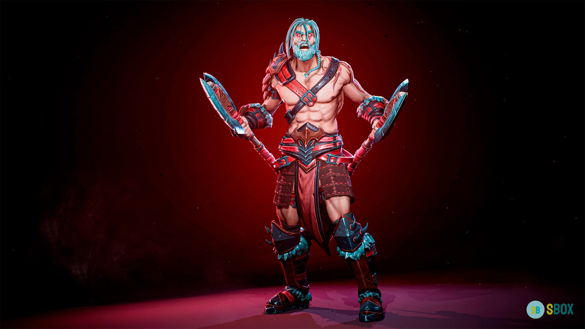 Barbarian Low-poly 3D model_4