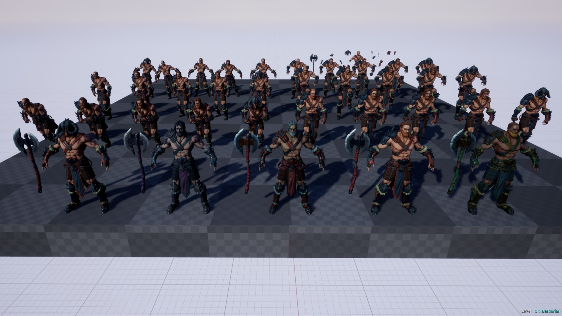 Barbarian Low-poly 3D model_11