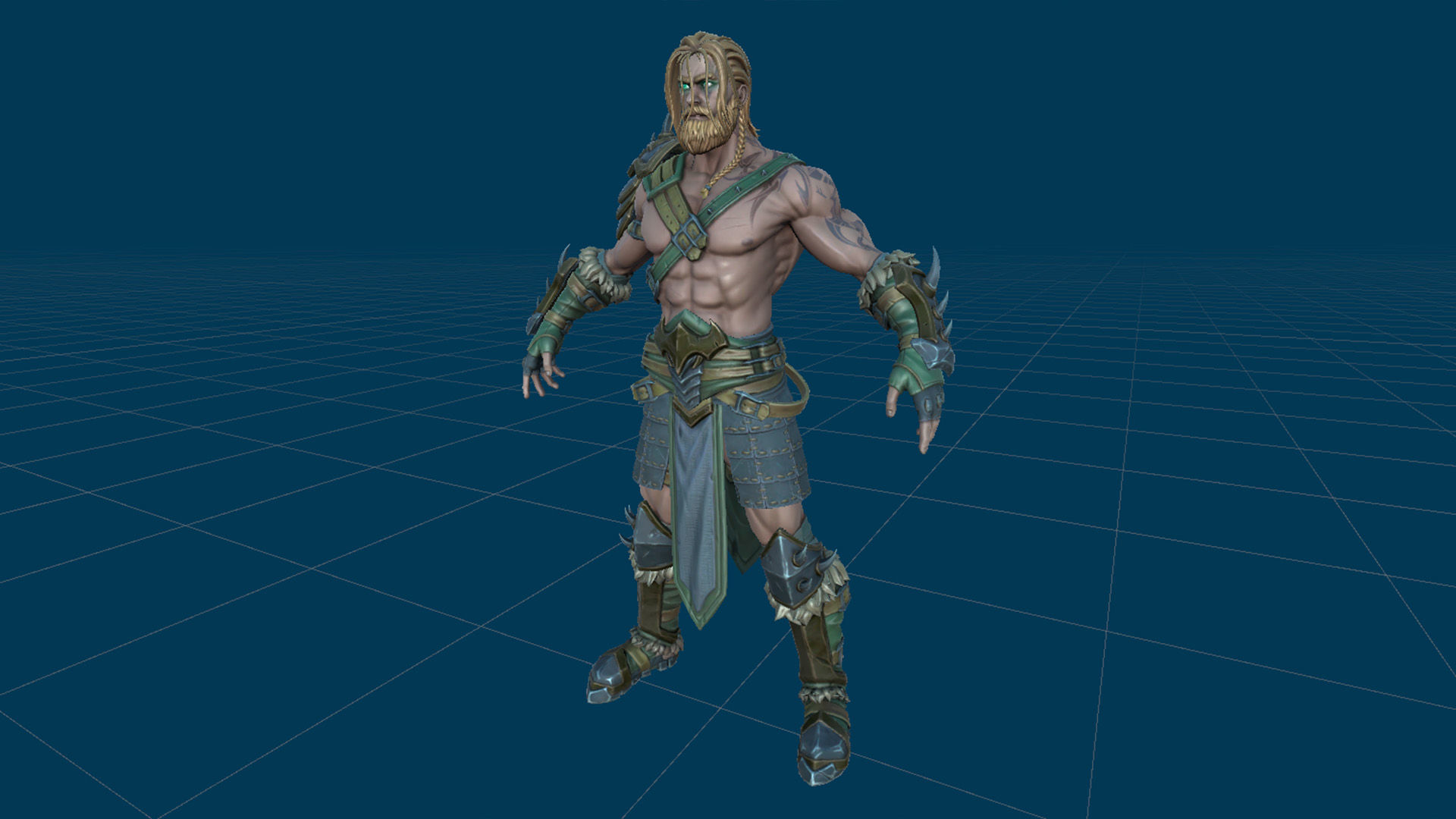 Barbarian Low-poly 3D model_19