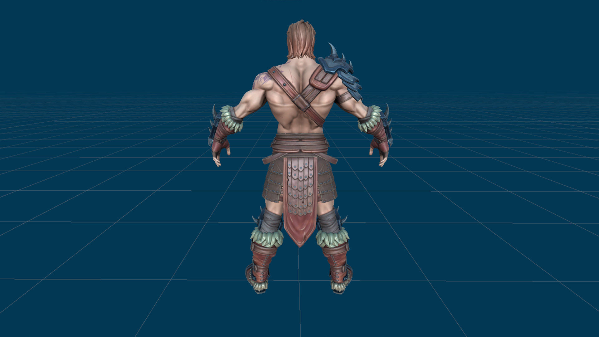 Barbarian Low-poly 3D model_21
