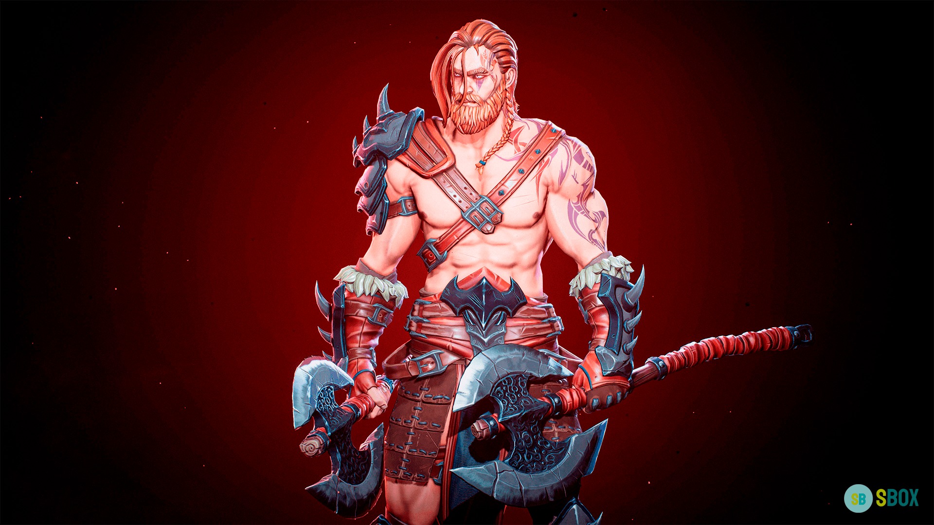 Barbarian Low-poly 3D model_5