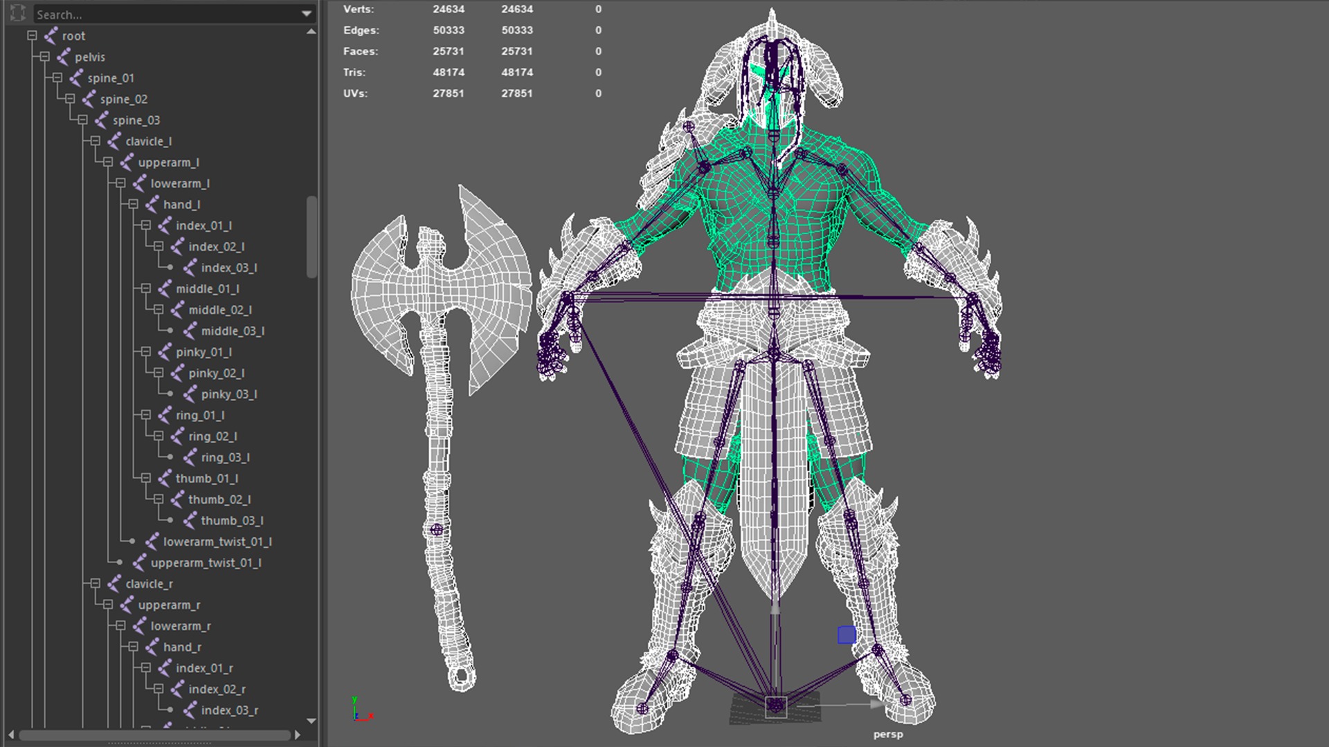 Barbarian Low-poly 3D model_22