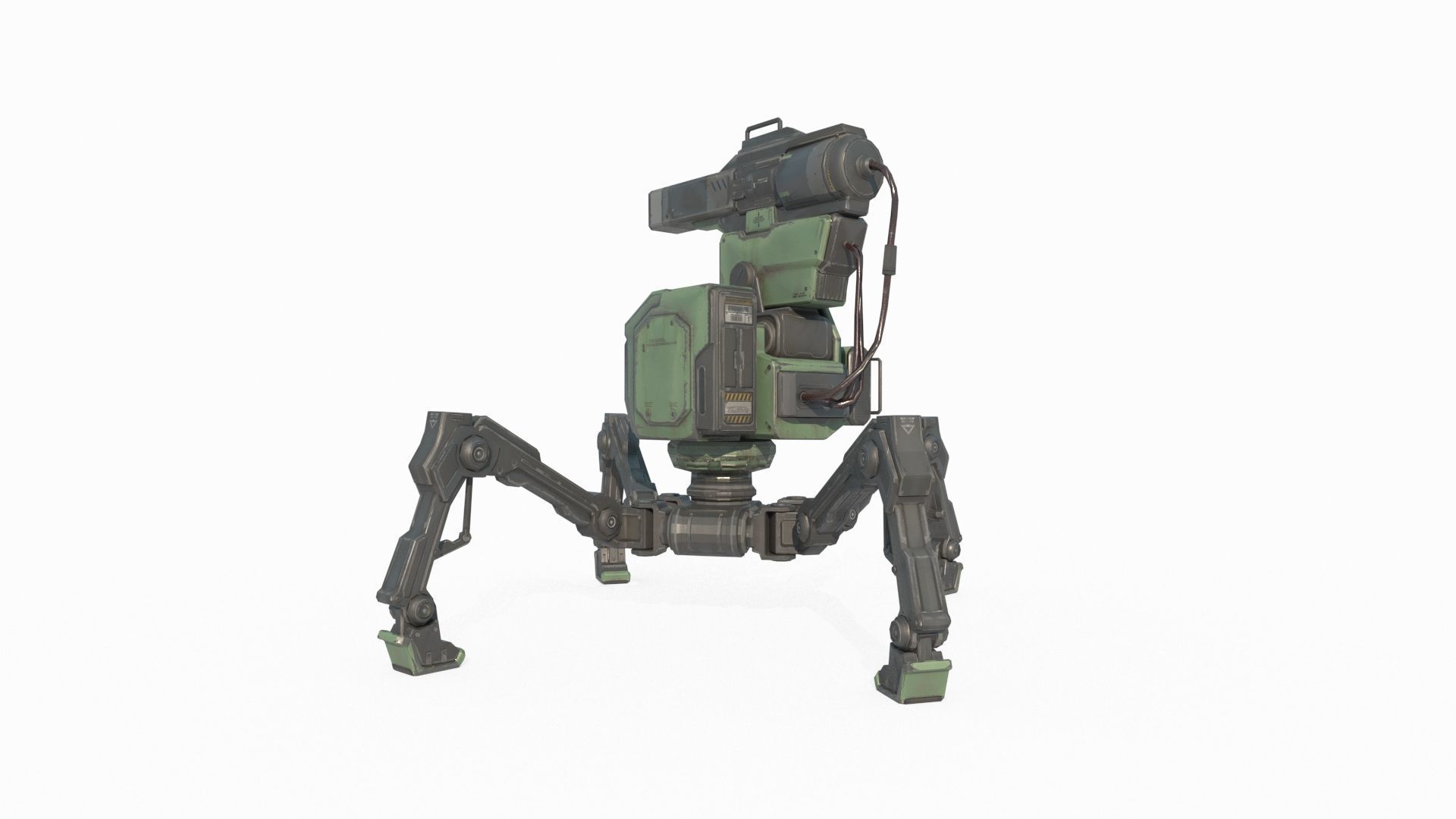 Sci Fi turret robot 3D model_2