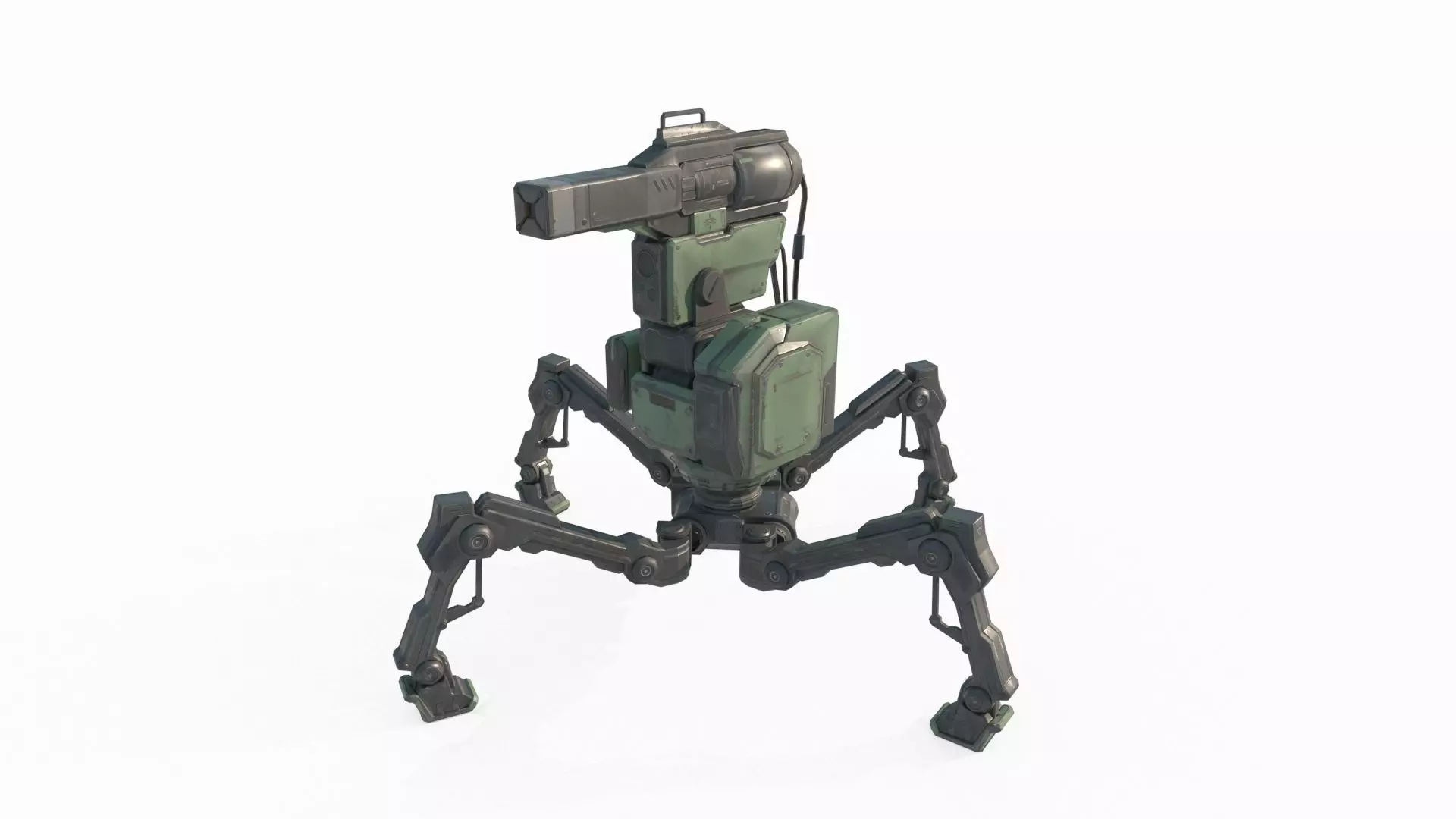 Sci Fi turret robot 3D model_0