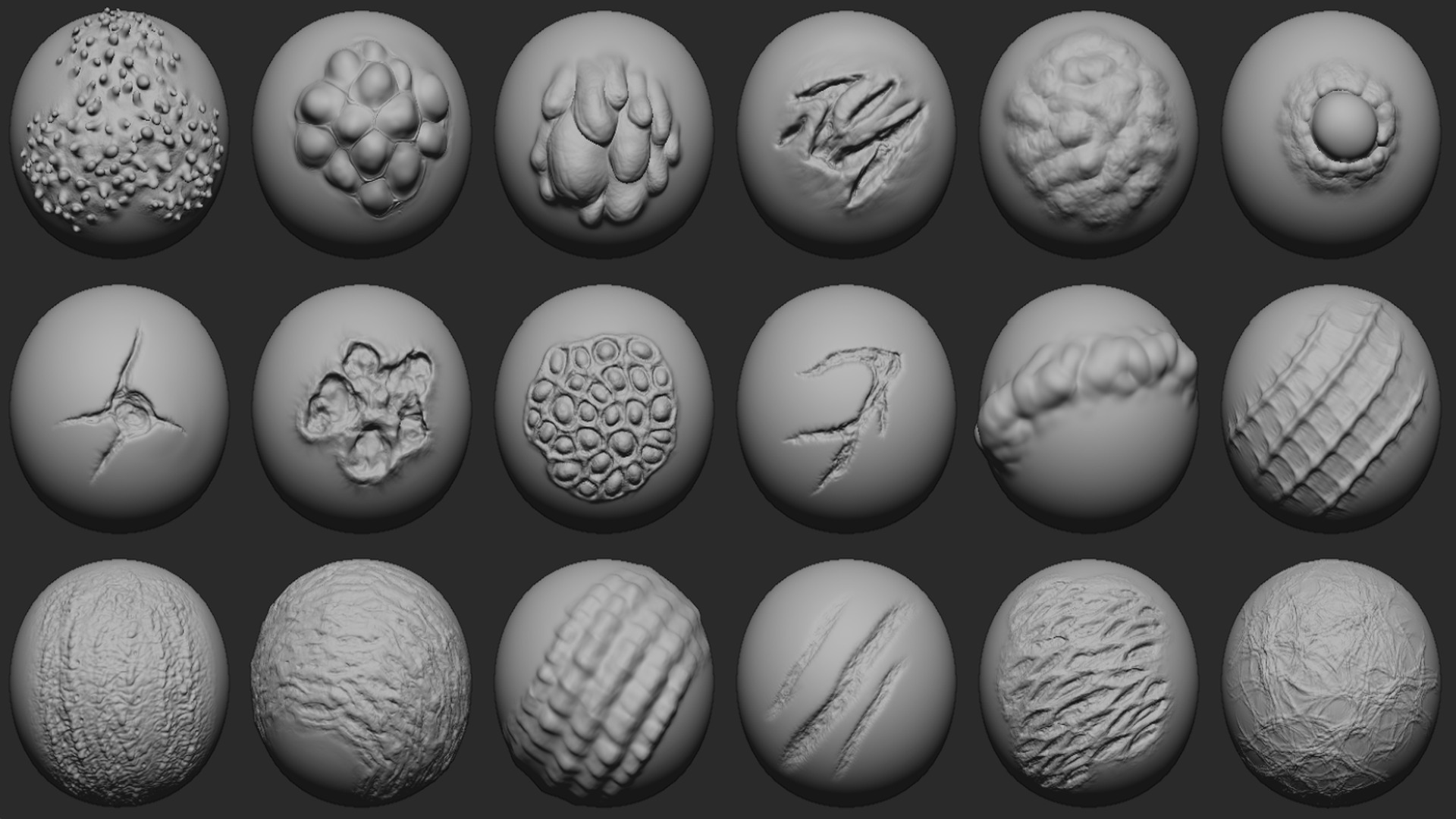 100 Mutant Zombie Skin and Wounds Brushes 3D model_9