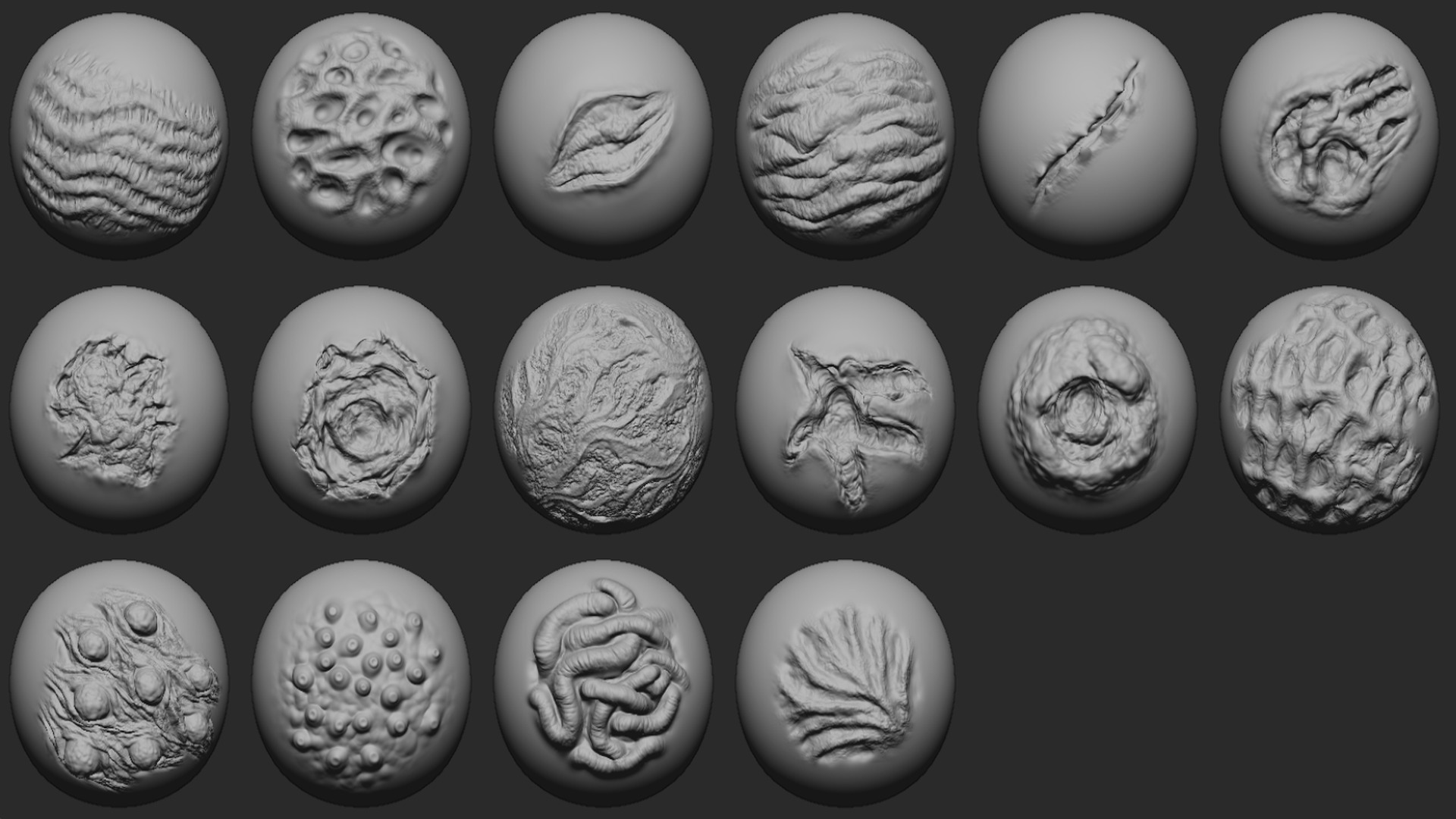 100 Mutant Zombie Skin and Wounds Brushes 3D model_8