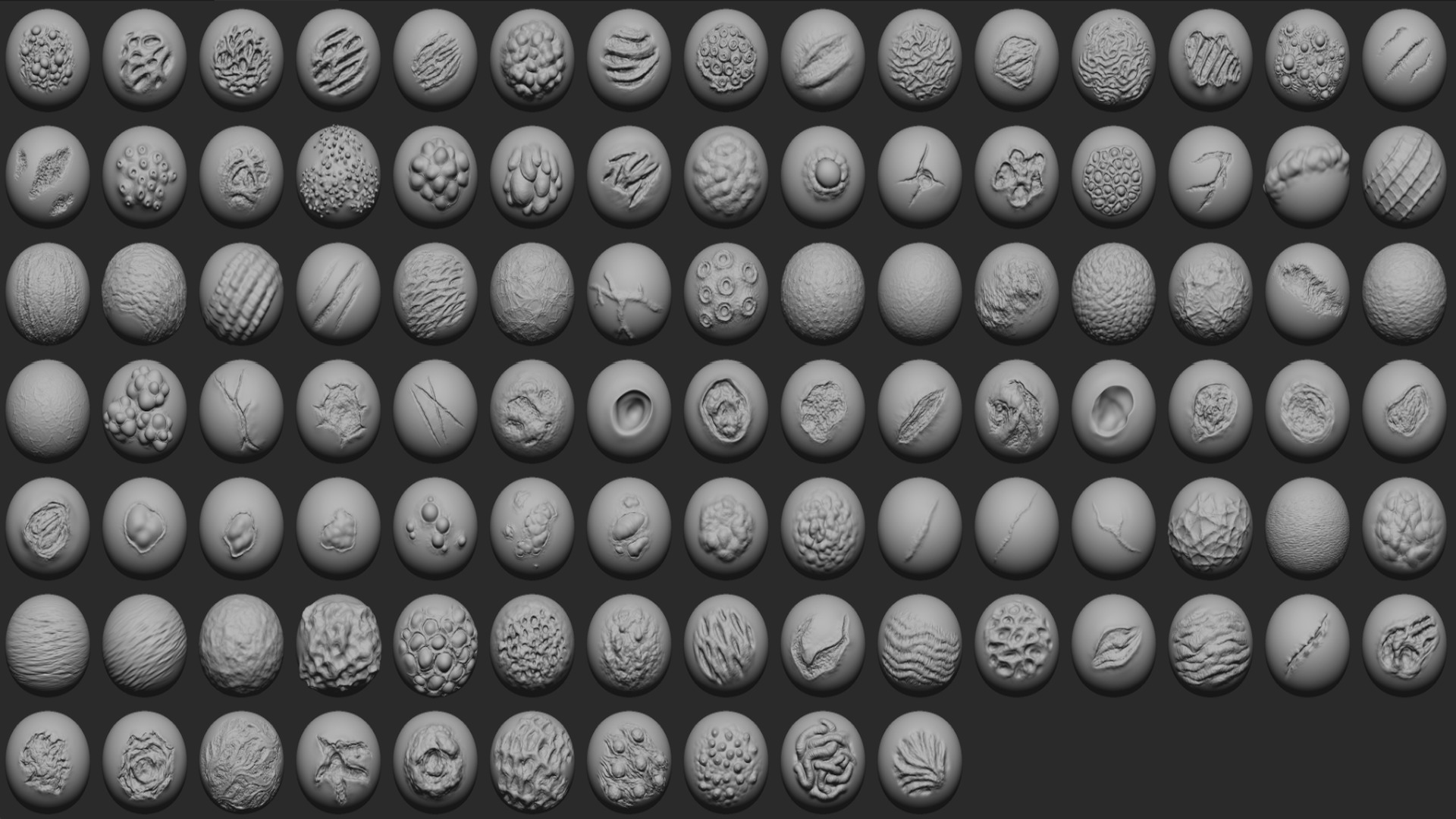 100 Mutant Zombie Skin and Wounds Brushes 3D model_3