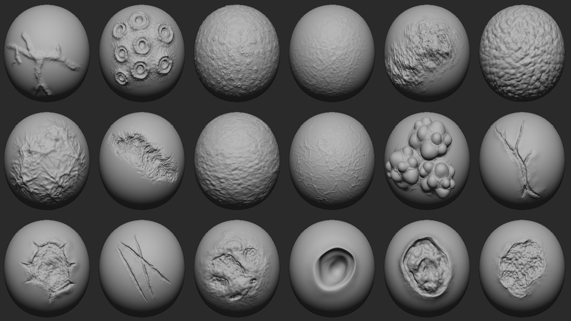 100 Mutant Zombie Skin and Wounds Brushes 3D model_6