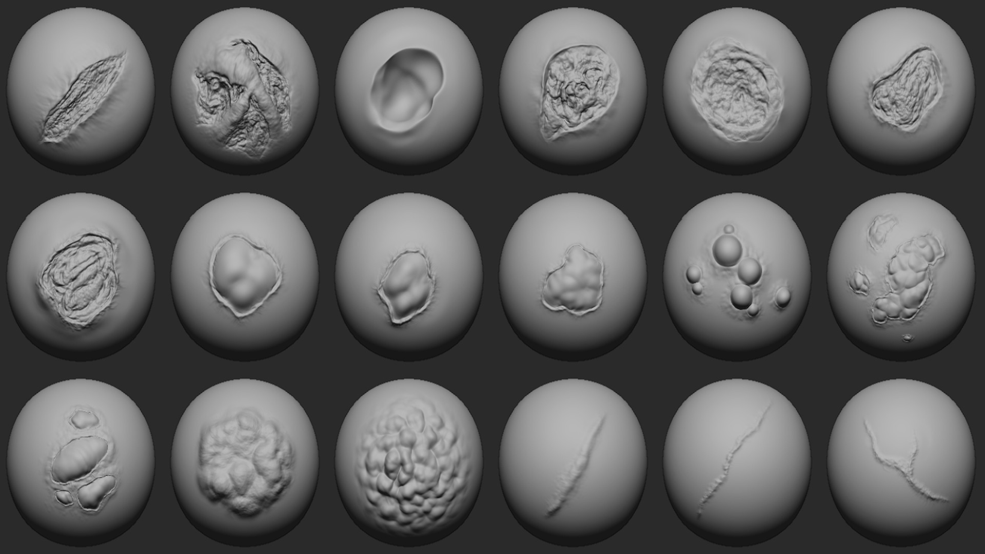 100 Mutant Zombie Skin and Wounds Brushes 3D model_4