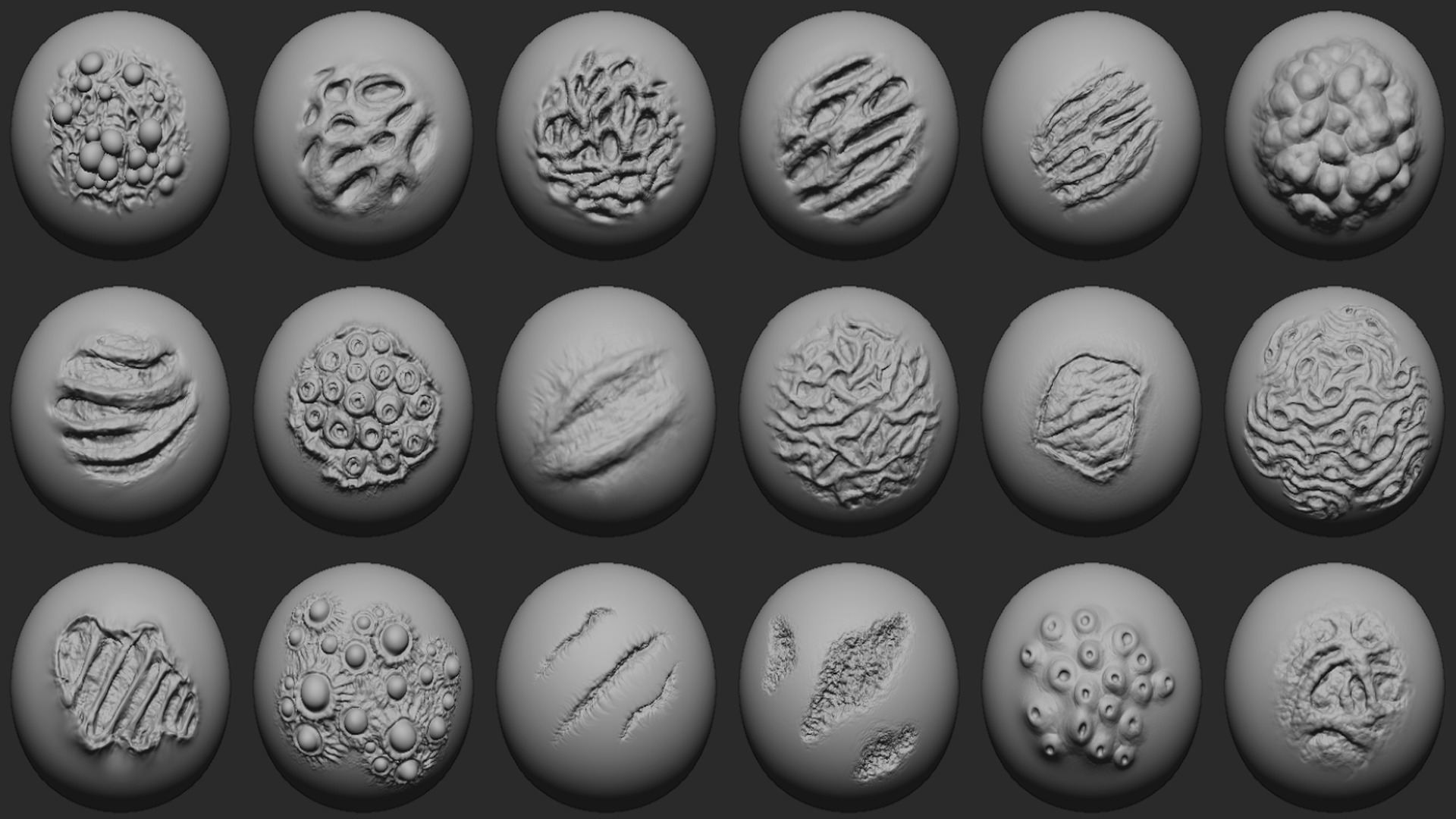 100 Mutant Zombie Skin and Wounds Brushes 3D model_7