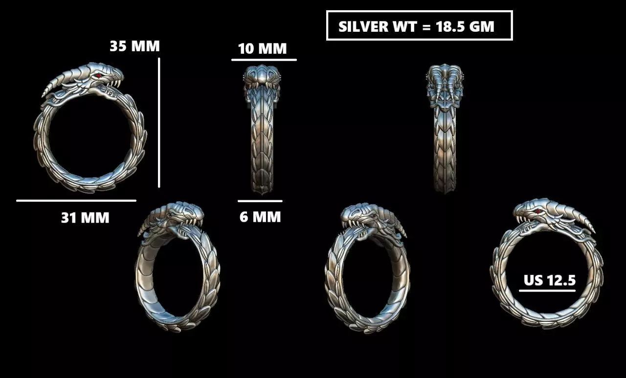 dragon ring  3D print model_0