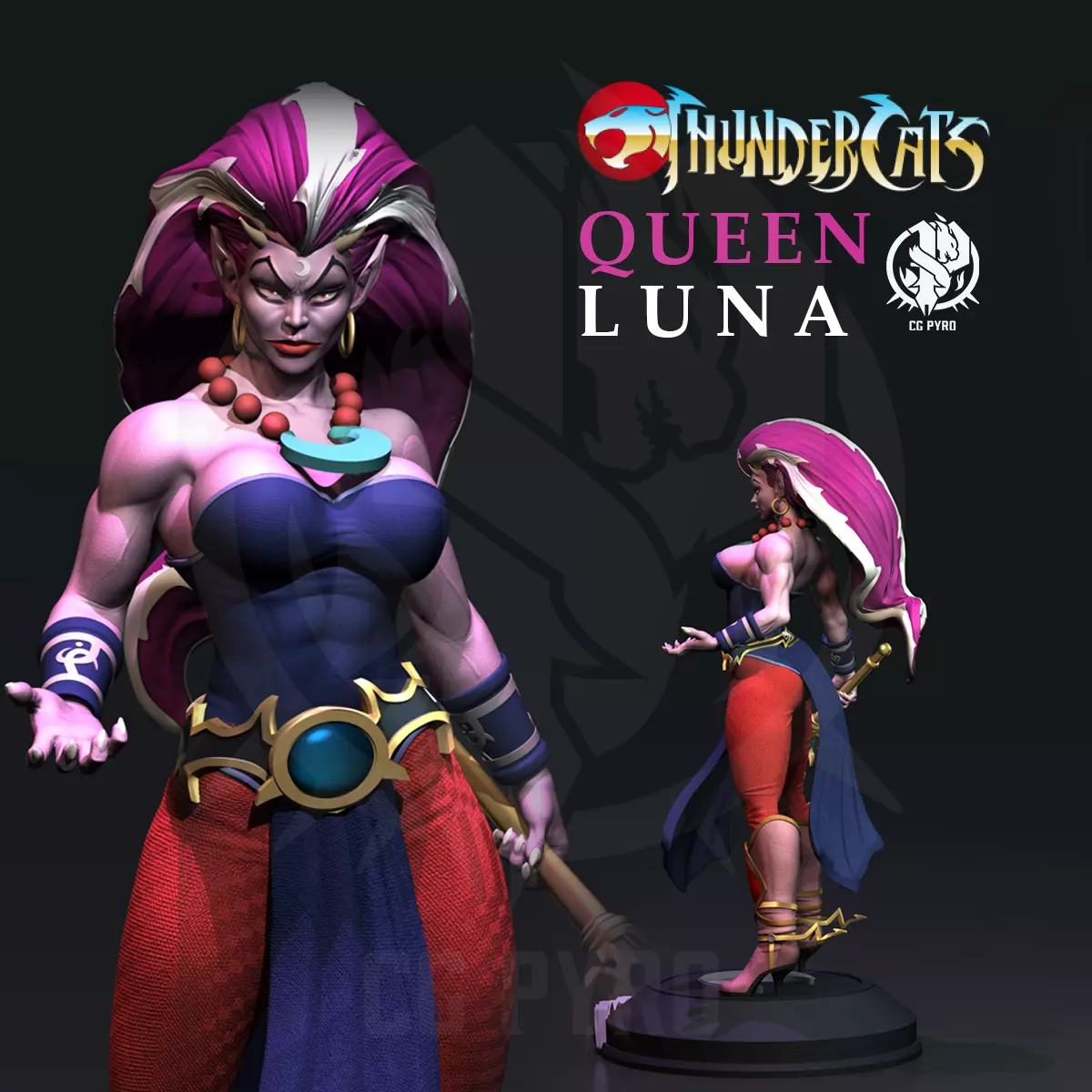 Queen Luna and Amok Thundercats STL files 3D printing 3D print model