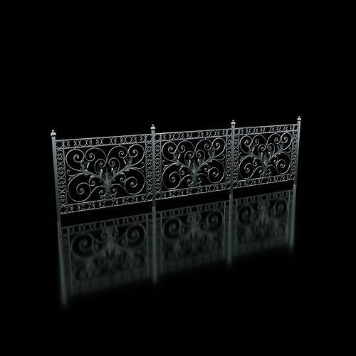 wrought iron fence 3D model