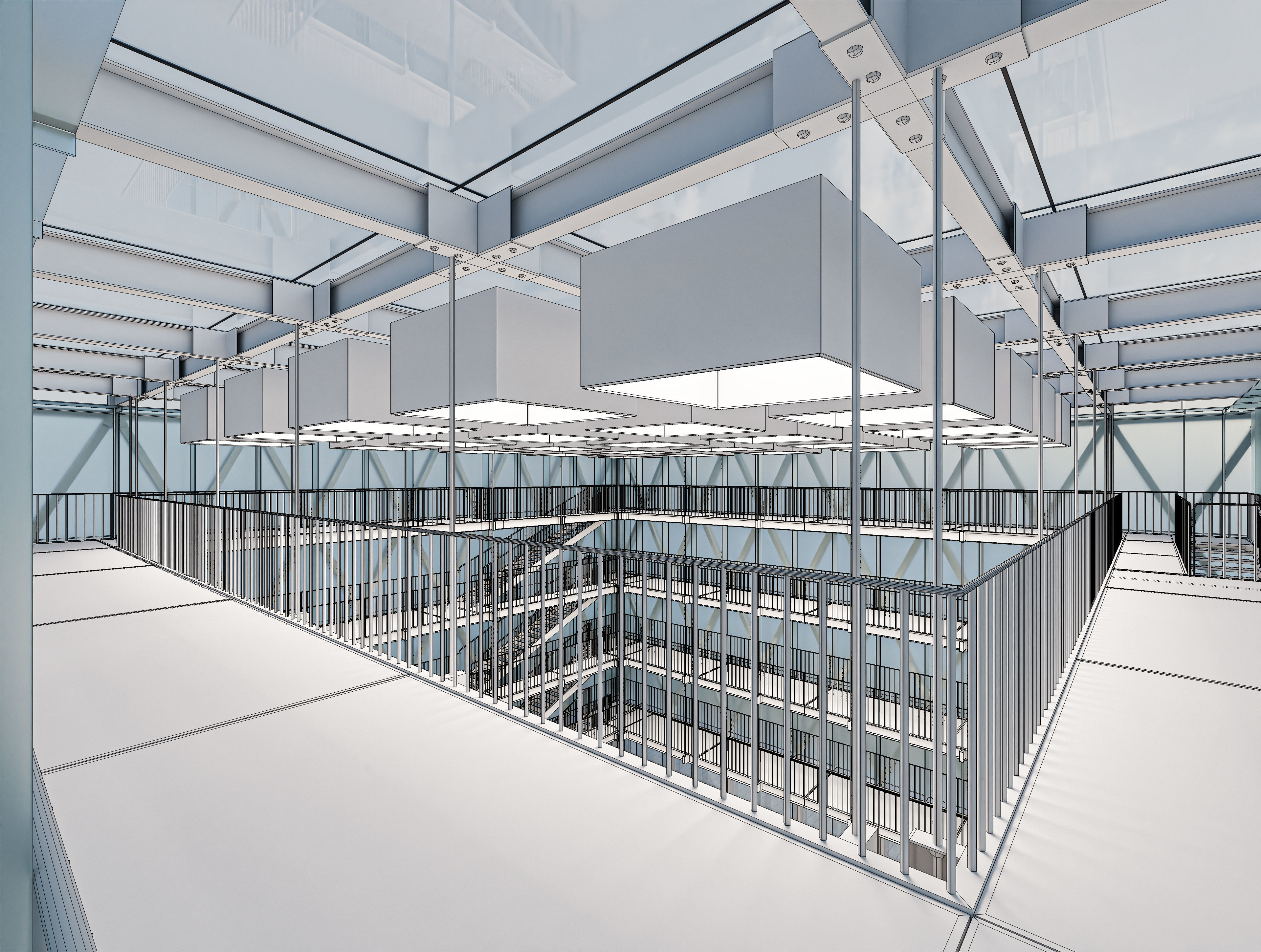 Modern Exibition Pavillion Low-poly 3D model_14