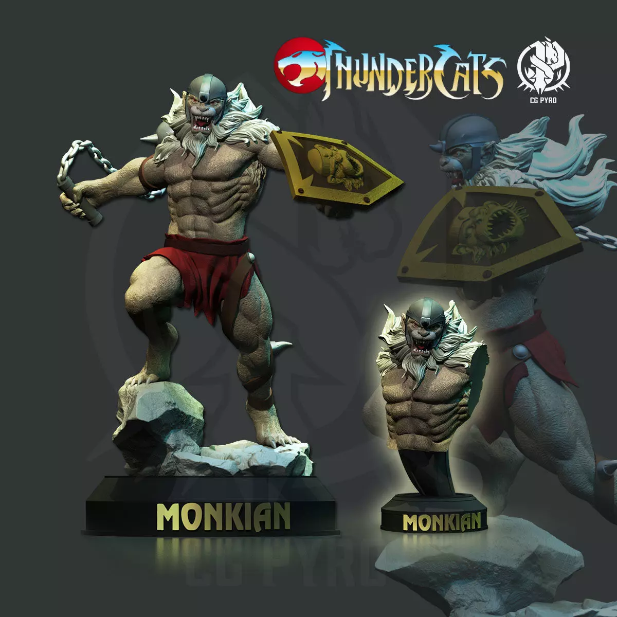 Monkian Mutant Thundercats STL files 3D printing collectibles 3D print model_0
