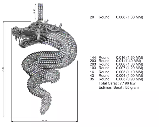 Dragon Pendant 3D print model_0