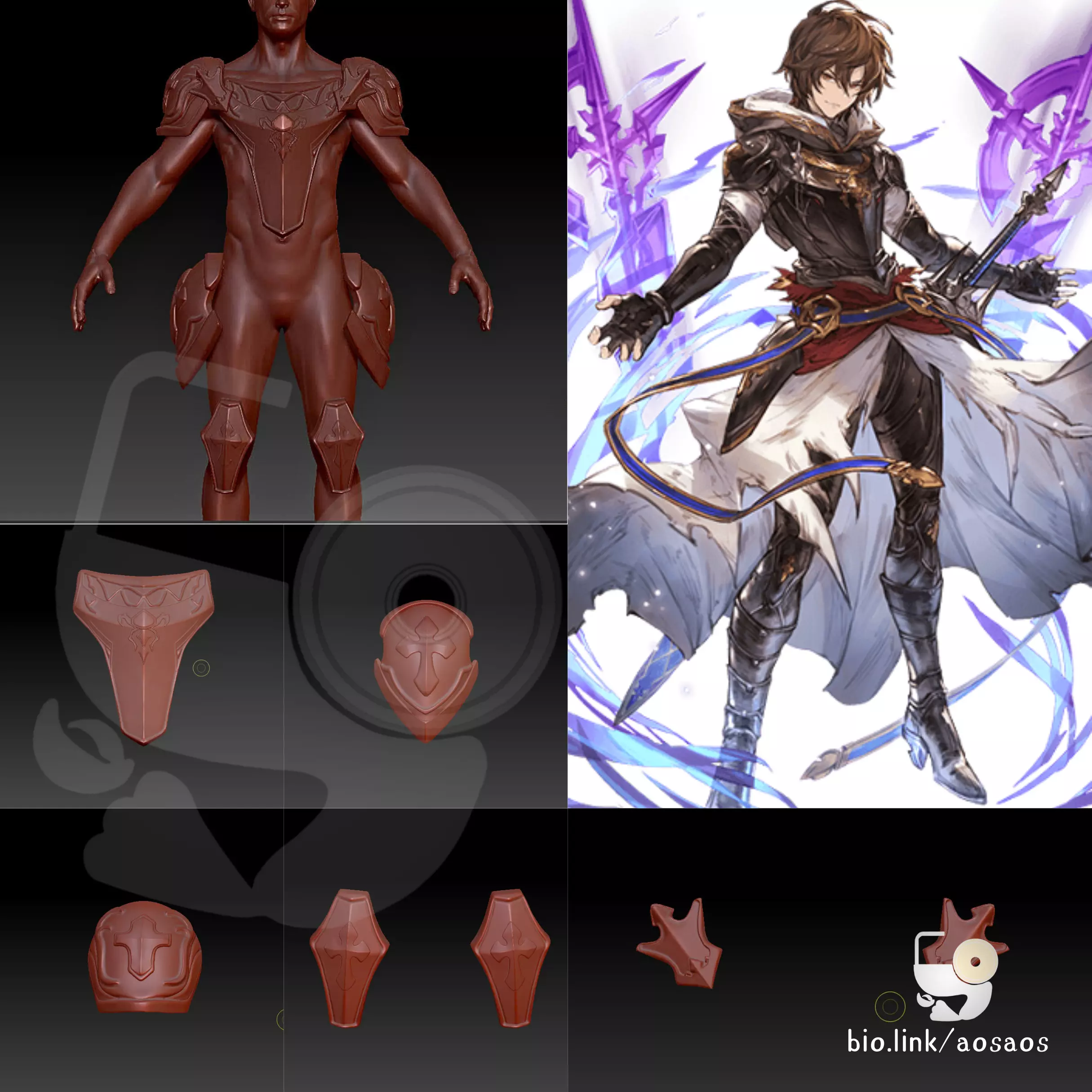 14 files of Granblue Sandalphon Granblue Fantasy OBJ FULL SET 3D print model_0