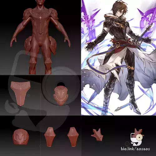 14 files of Granblue Sandalphon Granblue Fantasy OBJ FULL SET 3D print model